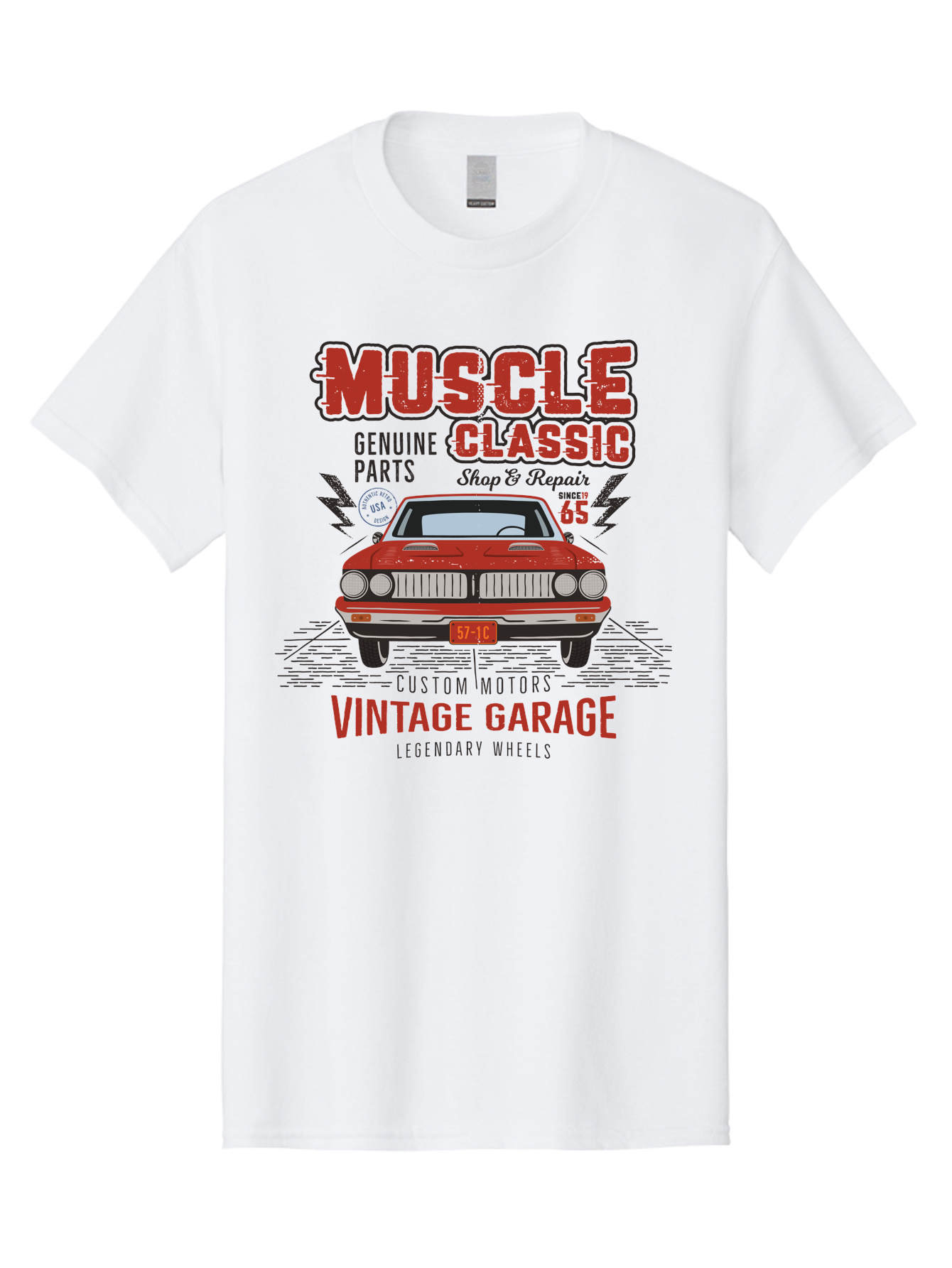Muscle-Classic Men'S Graphic Tee, 100% Cotton, Comfortable Casual Summer Wear, Machine Washable, Vintage Car, Muscle Car, Classic Car, Custom Motors, Vintage Garage, Legendary Wheels, Shop And Repair, Genuine Parts, Retro Automobile Aab942 11
