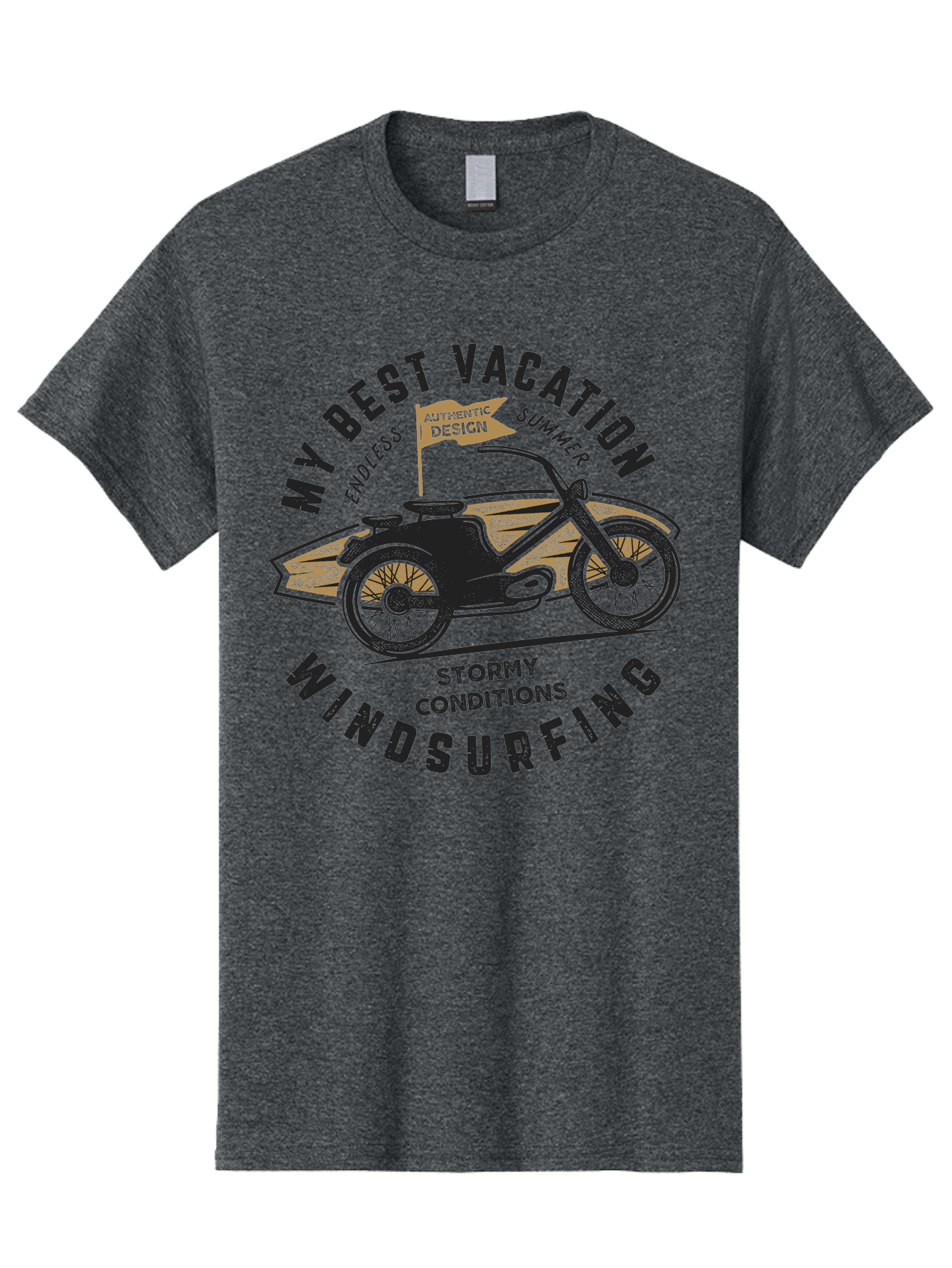 My-Best-Vacation-Windsurfing-1 Men'S Graphic Tee, 100% Cotton, Comfortable Casual Summer Wear, Machine Washable, Motorcycle Windsurfing, Summer Vacation, Stormy Conditions, Endless Summer, Coastal Adventures, Extreme Sports, Aab943 11