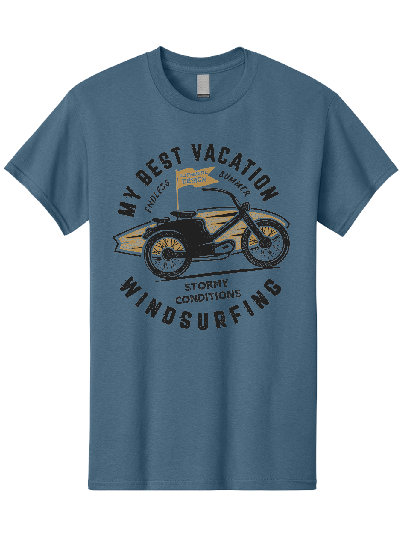 My-Best-Vacation-Windsurfing-1 Men'S Graphic Tee, 100% Cotton, Comfortable Casual Summer Wear, Machine Washable, Motorcycle Windsurfing, Summer Vacation, Stormy Conditions, Endless Summer, Coastal Adventures, Extreme Sports, Aab943 25