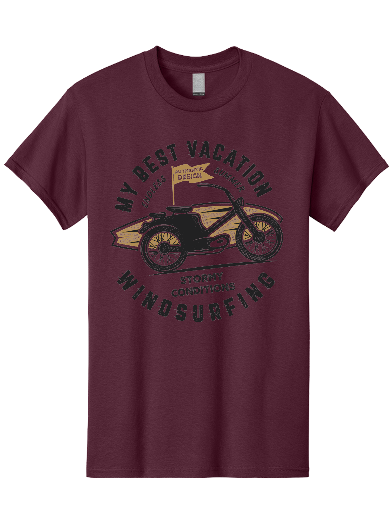 My-Best-Vacation-Windsurfing-1 Men'S Graphic Tee, 100% Cotton, Comfortable Casual Summer Wear, Machine Washable, Motorcycle Windsurfing, Summer Vacation, Stormy Conditions, Endless Summer, Coastal Adventures, Extreme Sports, Aab943 9
