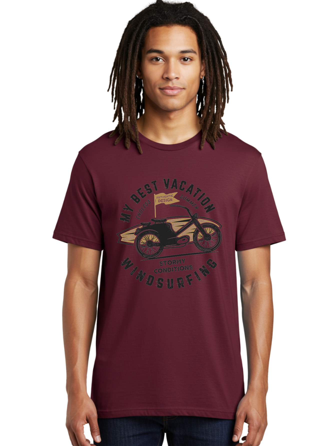 My-Best-Vacation-Windsurfing-1 Men'S Graphic Tee, 100% Cotton, Comfortable Casual Summer Wear, Machine Washable, Motorcycle Windsurfing, Summer Vacation, Stormy Conditions, Endless Summer, Coastal Adventures, Extreme Sports, Aab943 10