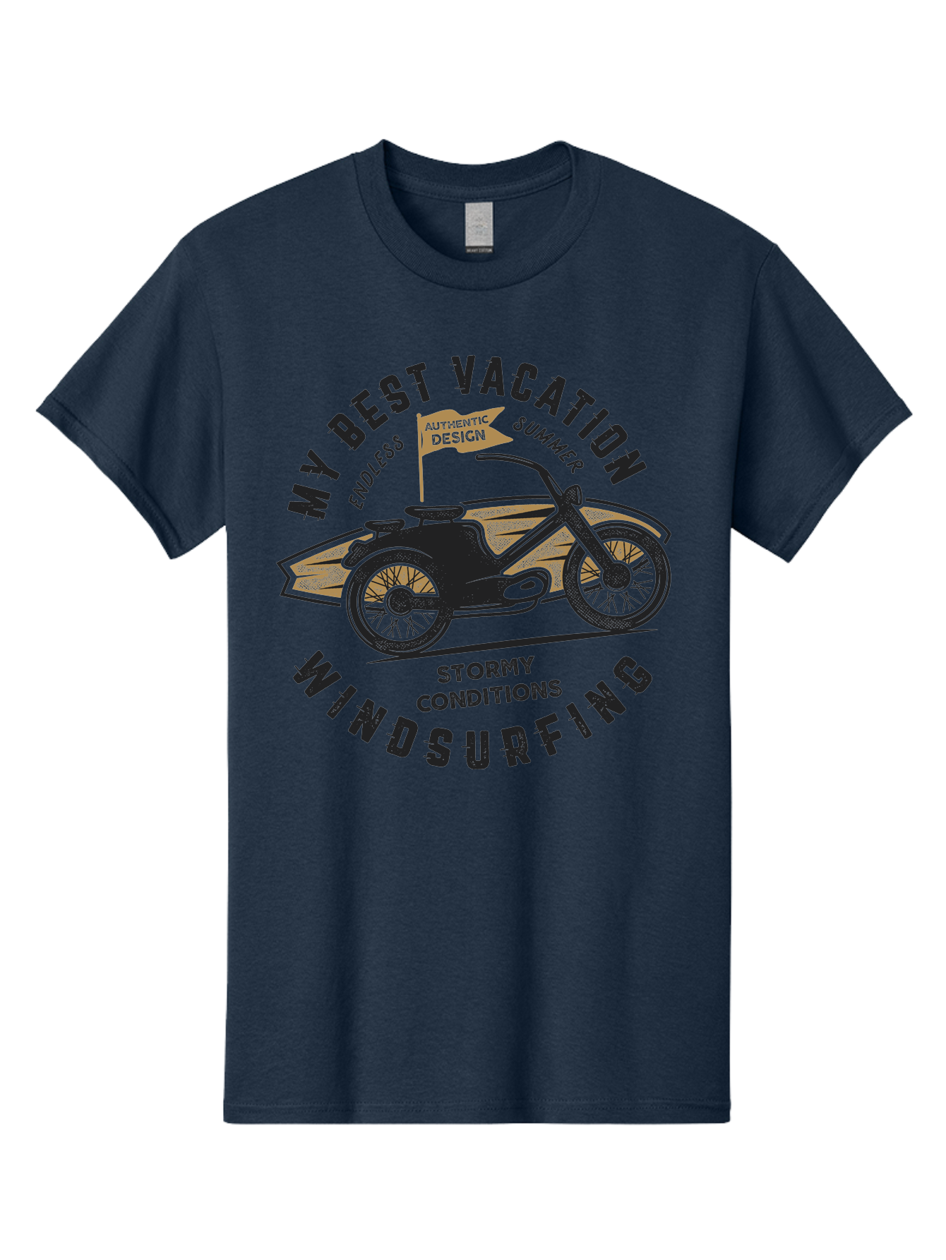 My-Best-Vacation-Windsurfing-1 Men'S Graphic Tee, 100% Cotton, Comfortable Casual Summer Wear, Machine Washable, Motorcycle Windsurfing, Summer Vacation, Stormy Conditions, Endless Summer, Coastal Adventures, Extreme Sports, Aab943 7