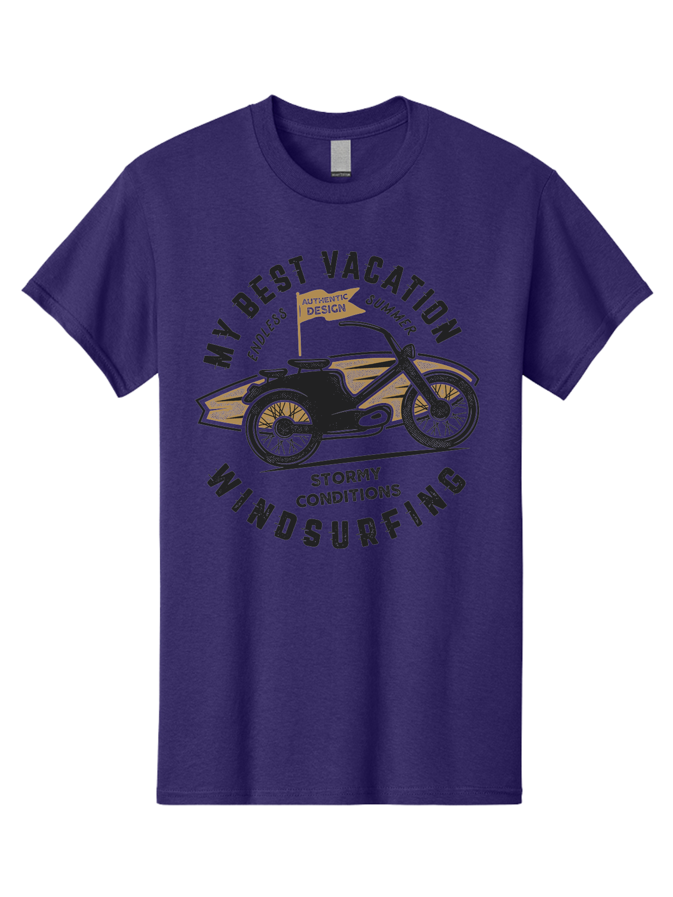 My-Best-Vacation-Windsurfing-1 Men'S Graphic Tee, 100% Cotton, Comfortable Casual Summer Wear, Machine Washable, Motorcycle Windsurfing, Summer Vacation, Stormy Conditions, Endless Summer, Coastal Adventures, Extreme Sports, Aab943 19