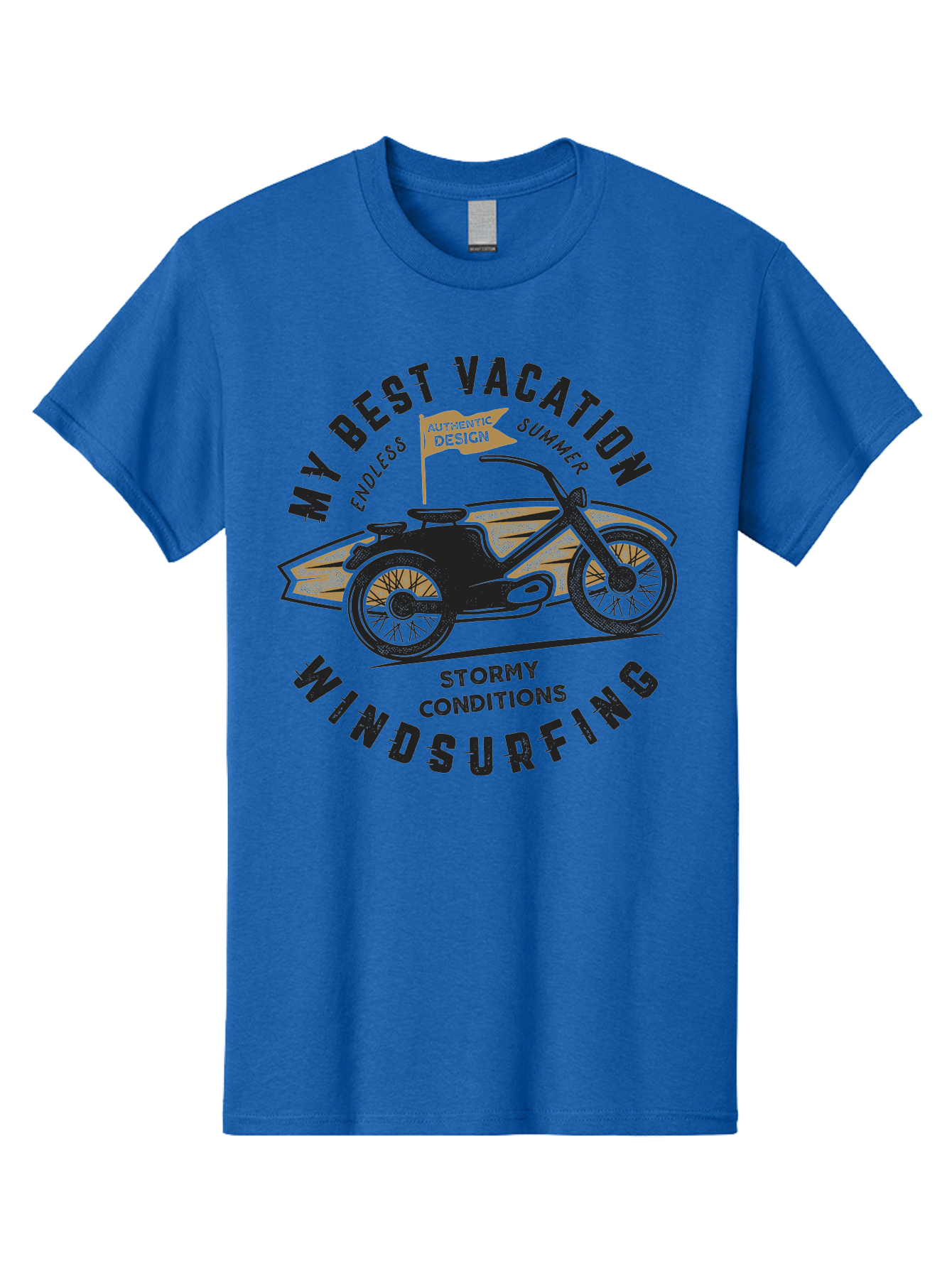 My-Best-Vacation-Windsurfing-1 Men'S Graphic Tee, 100% Cotton, Comfortable Casual Summer Wear, Machine Washable, Motorcycle Windsurfing, Summer Vacation, Stormy Conditions, Endless Summer, Coastal Adventures, Extreme Sports, Aab943 3