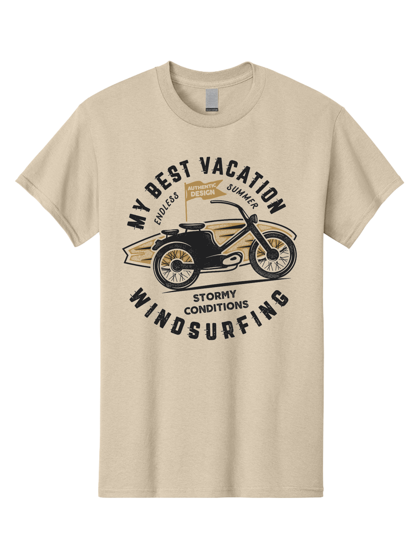 My-Best-Vacation-Windsurfing-1 Men'S Graphic Tee, 100% Cotton, Comfortable Casual Summer Wear, Machine Washable, Motorcycle Windsurfing, Summer Vacation, Stormy Conditions, Endless Summer, Coastal Adventures, Extreme Sports, Aab943 5