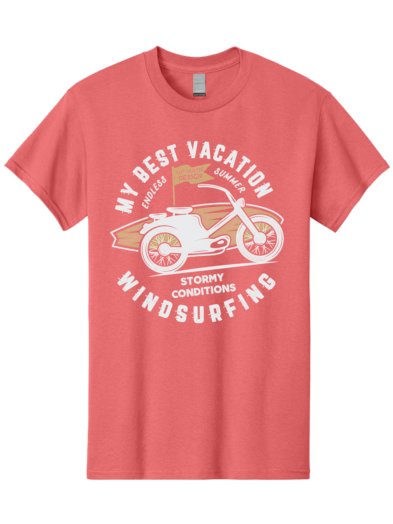 My-Best-Vacation Men'S Graphic Tee, 100% Cotton, Comfortable Casual Summer Wear, Machine Washable, Motorcycle Graphic, Vacation Summer Vibes, Windsurfing Adventures, Stormy Weather, Endless Summer Fun, Authentic Design Elements, Aab945 19