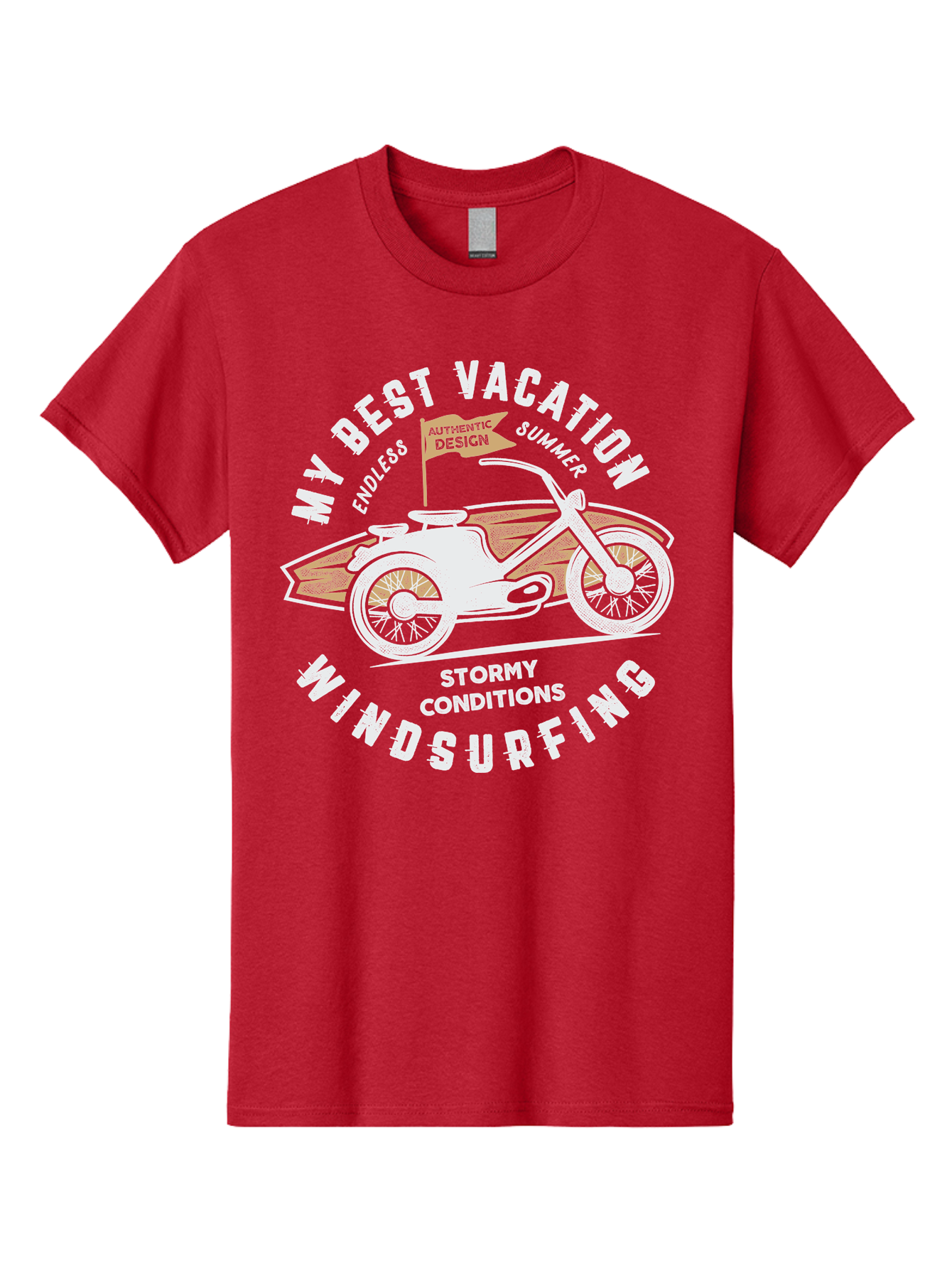 My-Best-Vacation Men'S Graphic Tee, 100% Cotton, Comfortable Casual Summer Wear, Machine Washable, Motorcycle Graphic, Vacation Summer Vibes, Windsurfing Adventures, Stormy Weather, Endless Summer Fun, Authentic Design Elements, Aab945 29