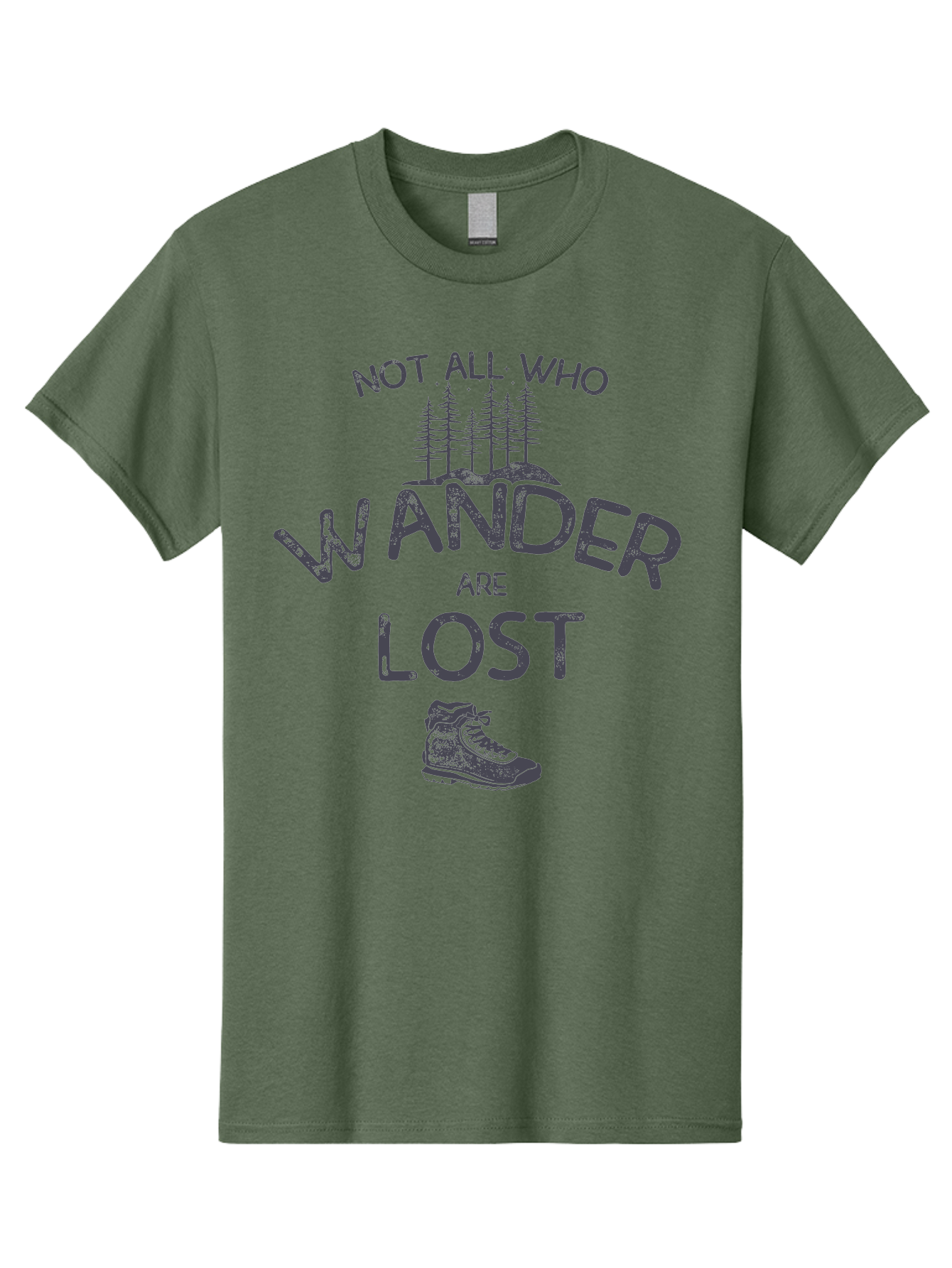 Not-All-Who-Wander-Are-Lost-1 Men'S Graphic Tee, 100% Cotton, Comfortable Casual Summer Wear, Machine Washable, Hiking Quote, Travel Inspiration, Adventure Theme, Motivational Phrase, Wanderlust, Outdoor Lifestyle, Trekking Boots, Aab947 1