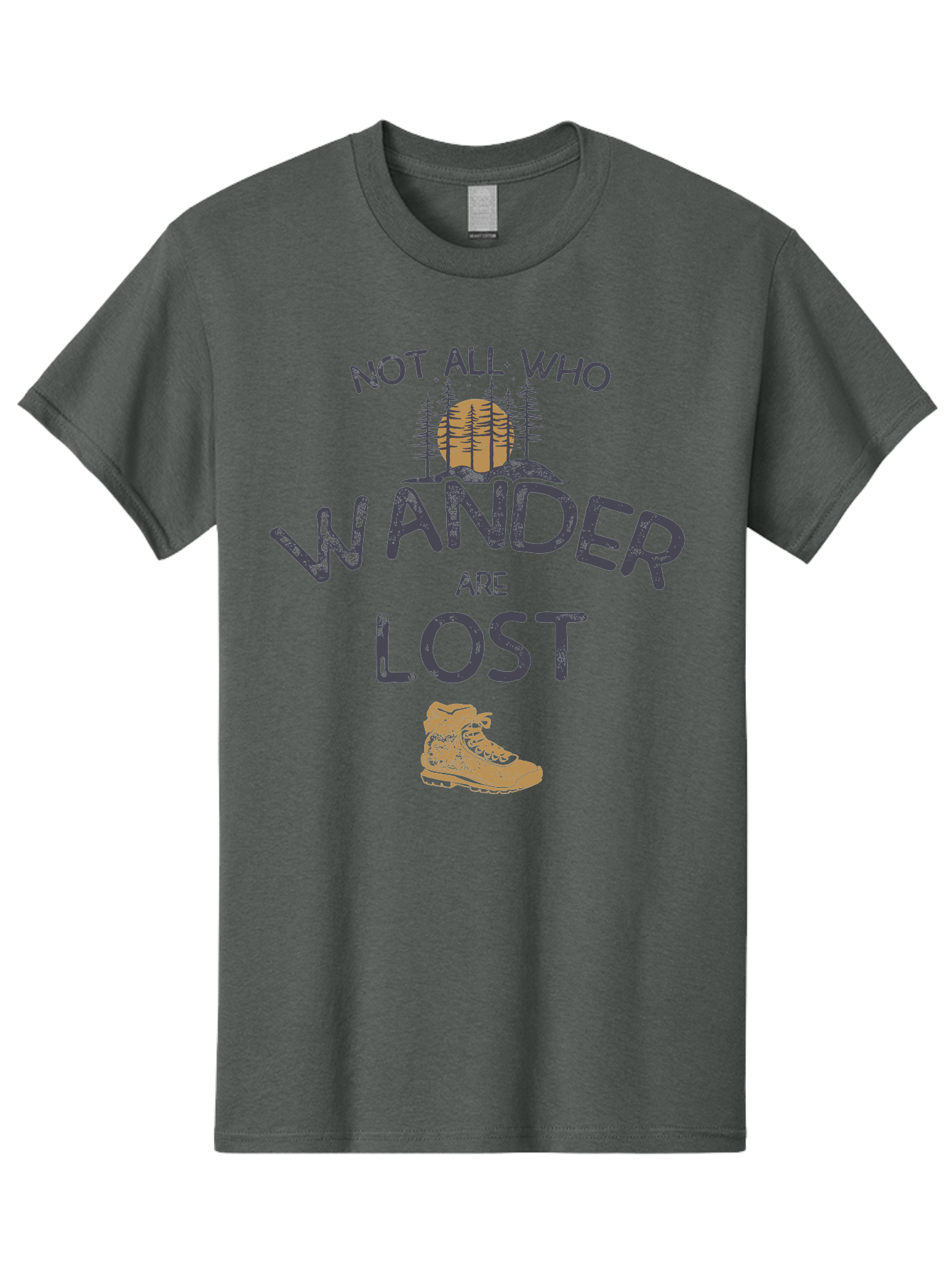 Not-All-Who-Wander-Are-Lost Men'S Graphic Tee, 100% Cotton, Comfortable Casual Summer Wear, Machine Washable, Hiking Boots, Wanderlust, Travel Inspiration, Adventure Seekers, Outdoor Enthusiasts, Inspirational Quotes, Motivational Phrases, Aab948 1
