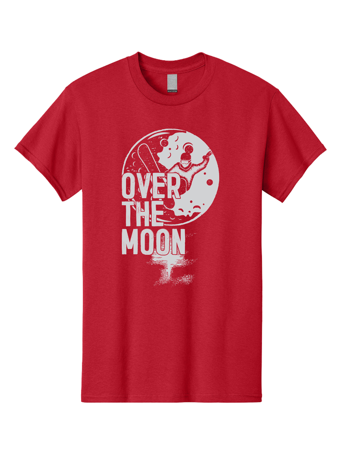 Over-The-Moon Men'S Graphic Tee, 100% Cotton, Comfortable Casual Summer Wear, Machine Washable, Moon Graphic, Astronaut Illustration, Space Exploration, Moon Landing, Celestial Body, Over The Moon Text, Retro-Futuristic Design, Aab951 17