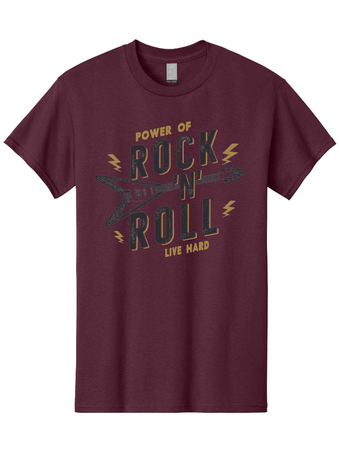 Power-Of-Rock-N-Roll-1 Men'S Graphic Tee, 100% Cotton, Comfortable Casual Summer Wear, Machine Washable, Rock N Roll Music, Electric Guitar, Live Hard, Rock On, Music Festival, Rock Concert, Guitar Lover, Rock Culture, Music Enthusiast Aab952 17