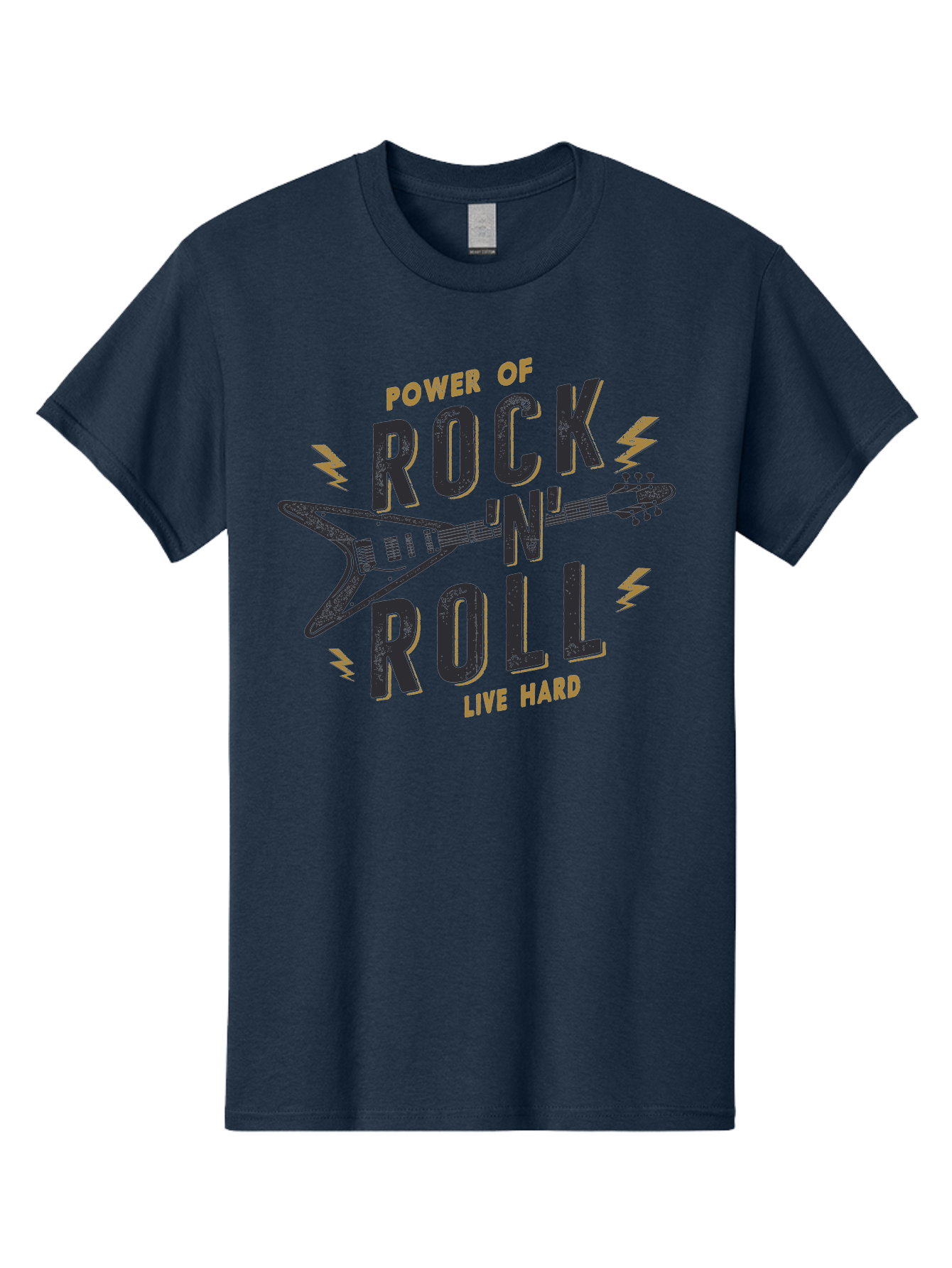 Power-Of-Rock-N-Roll-1 Men'S Graphic Tee, 100% Cotton, Comfortable Casual Summer Wear, Machine Washable, Rock N Roll Music, Electric Guitar, Live Hard, Rock On, Music Festival, Rock Concert, Guitar Lover, Rock Culture, Music Enthusiast Aab952 29