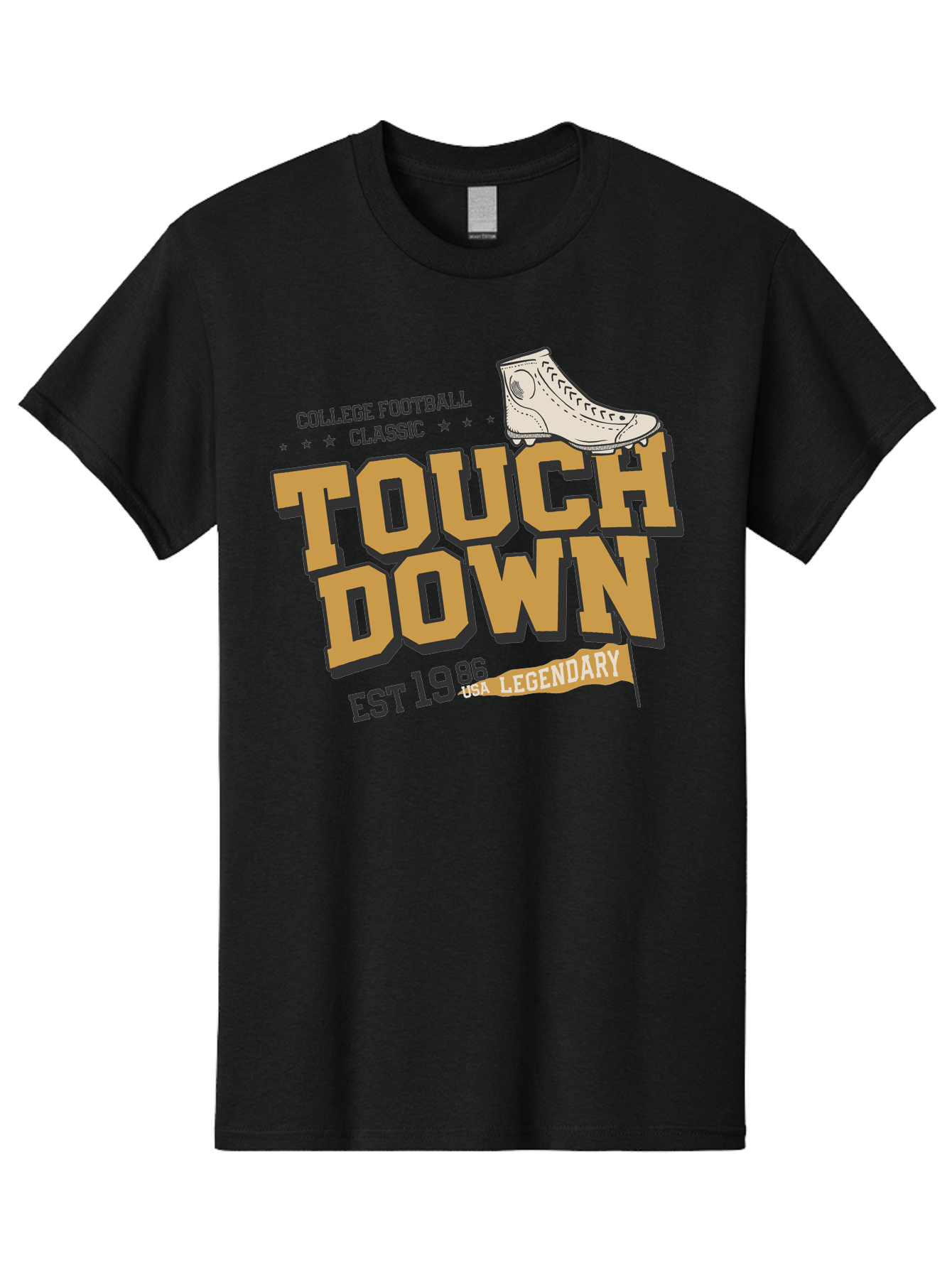 Touchdown Men'S Graphic Tee, 100% Cotton, Comfortable Casual Summer Wear, Machine Washable, College Football Classic, Touchdown, Legendary Football, Football Culture, Sports Nostalgia, Vintage Sports, Usa Football Legacy, Football History Aab955 15