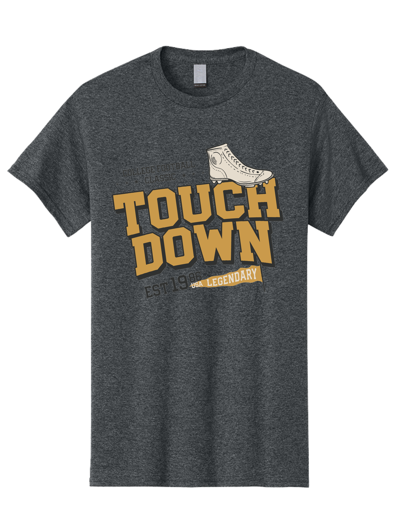 Touchdown Men'S Graphic Tee, 100% Cotton, Comfortable Casual Summer Wear, Machine Washable, College Football Classic, Touchdown, Legendary Football, Football Culture, Sports Nostalgia, Vintage Sports, Usa Football Legacy, Football History Aab955 13