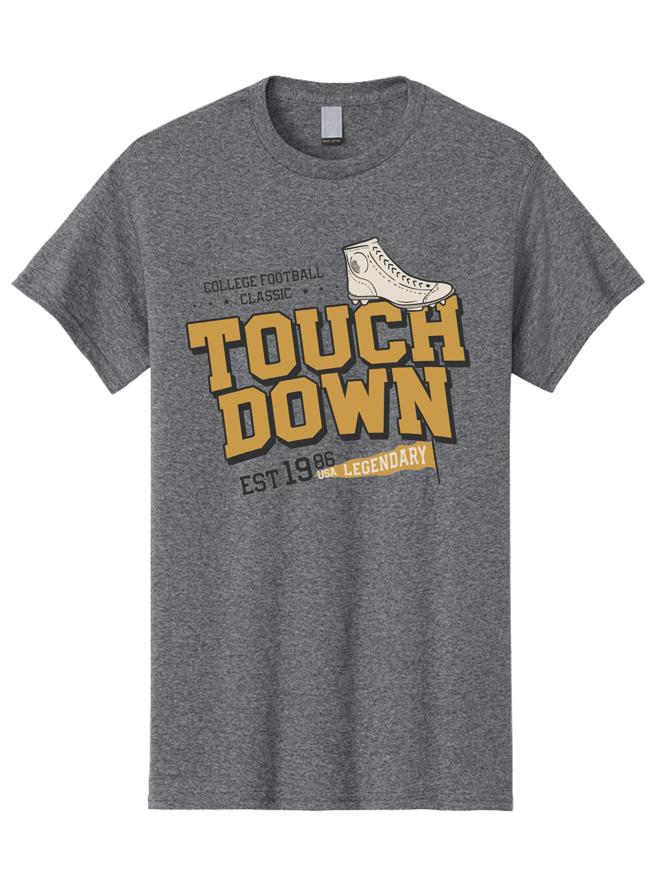 Touchdown Men'S Graphic Tee, 100% Cotton, Comfortable Casual Summer Wear, Machine Washable, College Football Classic, Touchdown, Legendary Football, Football Culture, Sports Nostalgia, Vintage Sports, Usa Football Legacy, Football History Aab955 27