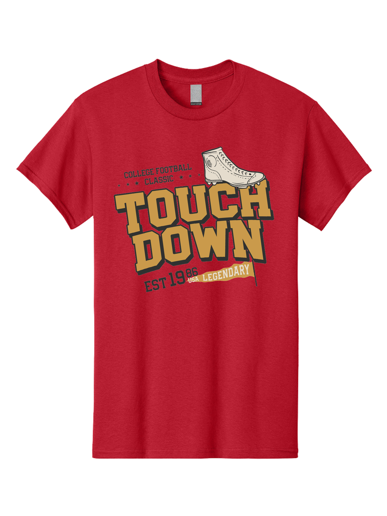 Touchdown Men'S Graphic Tee, 100% Cotton, Comfortable Casual Summer Wear, Machine Washable, College Football Classic, Touchdown, Legendary Football, Football Culture, Sports Nostalgia, Vintage Sports, Usa Football Legacy, Football History Aab955 17