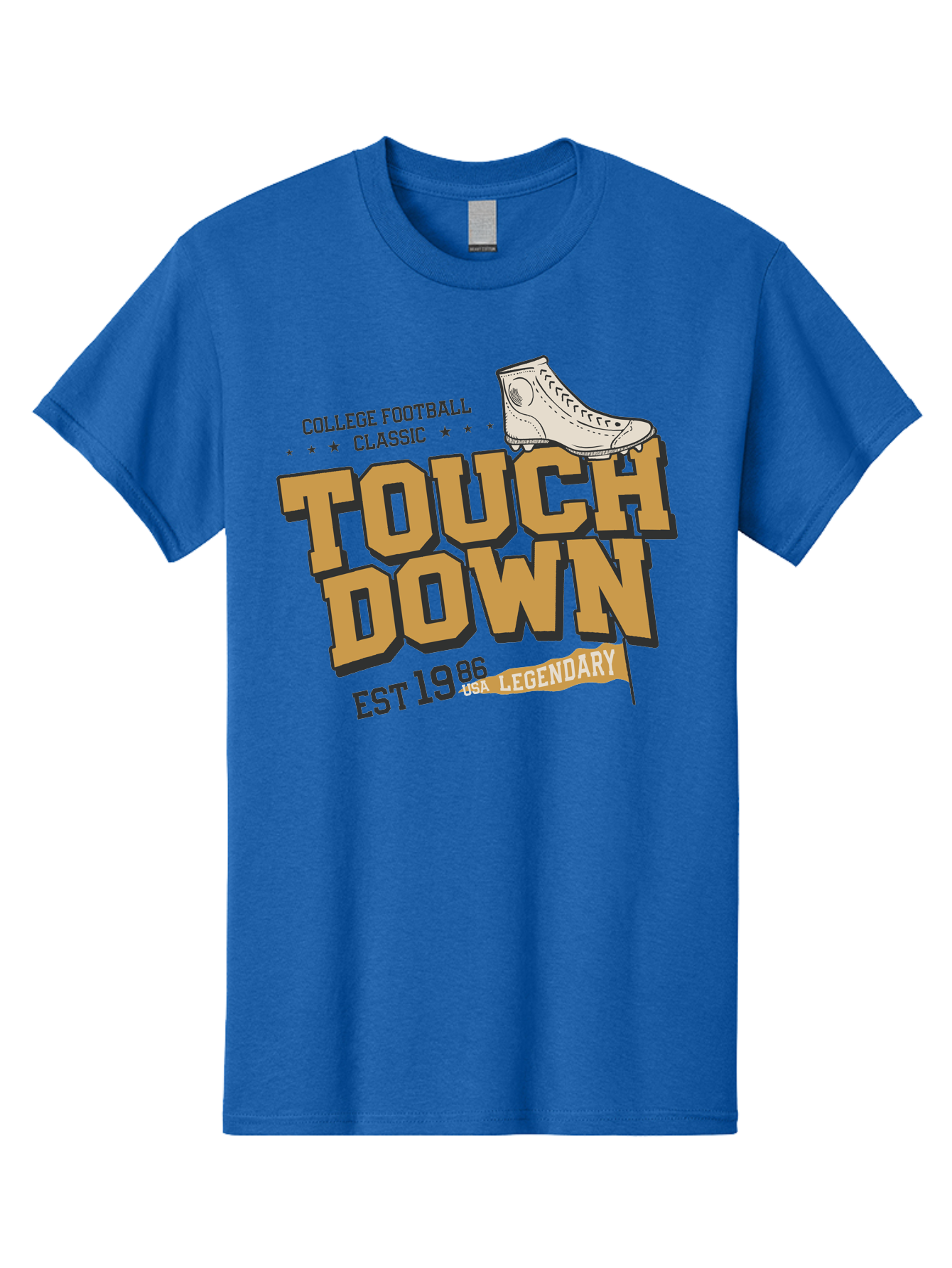 Touchdown Men'S Graphic Tee, 100% Cotton, Comfortable Casual Summer Wear, Machine Washable, College Football Classic, Touchdown, Legendary Football, Football Culture, Sports Nostalgia, Vintage Sports, Usa Football Legacy, Football History Aab955 29