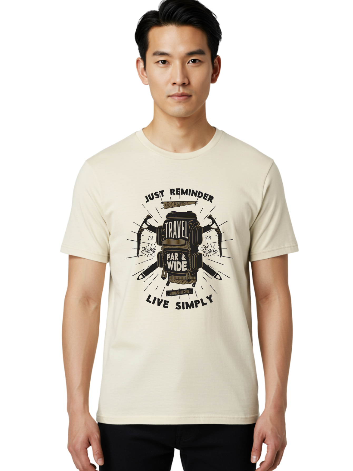 Travel-Far-Wide-2 Men'S Graphic Tee, 100% Cotton, Comfortable Casual Summer Wear, Machine Washable, Travel Inspiration, Adventure Seeking, Camping Gear, Vintage Design, Outdoor Lifestyle, Simple Living, Hand Made, Travel Far And Wide Aab957 30