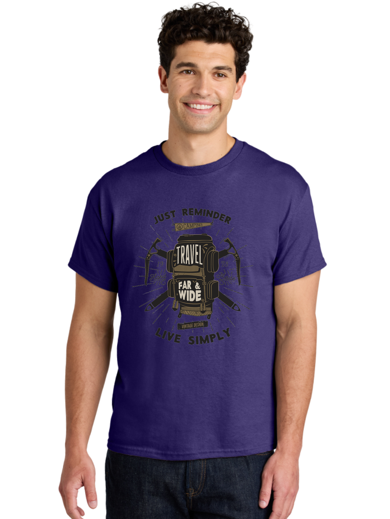 Travel-Far-Wide-2 Men'S Graphic Tee, 100% Cotton, Comfortable Casual Summer Wear, Machine Washable, Travel Inspiration, Adventure Seeking, Camping Gear, Vintage Design, Outdoor Lifestyle, Simple Living, Hand Made, Travel Far And Wide Aab957 26