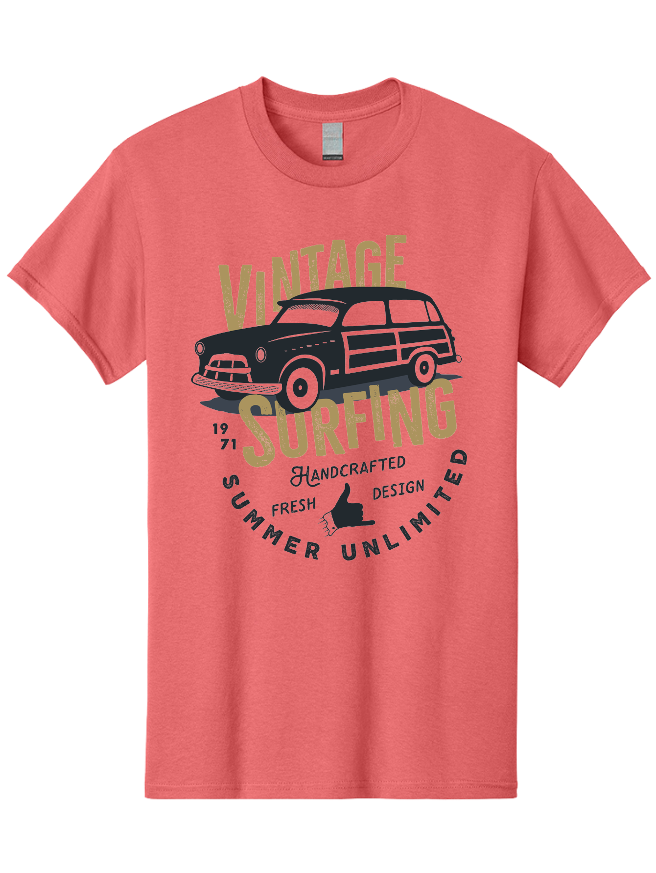 Vintage-Surfing-1 Men'S Graphic Tee, 100% Cotton, Comfortable Casual Summer Wear, Machine Washable, Vintage Surf Car, Retro Surf Culture, Summer Vibes, Surf Inspired Art, Surfer Dude, Cool Car Designs, Classic Surf Style Aab959 21
