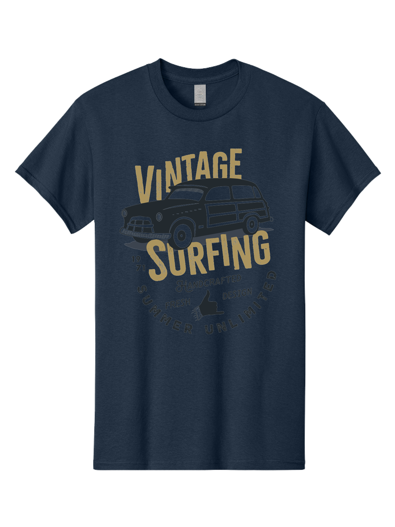 Vintage-Surfing-1 Men'S Graphic Tee, 100% Cotton, Comfortable Casual Summer Wear, Machine Washable, Vintage Surf Car, Retro Surf Culture, Summer Vibes, Surf Inspired Art, Surfer Dude, Cool Car Designs, Classic Surf Style Aab959 5