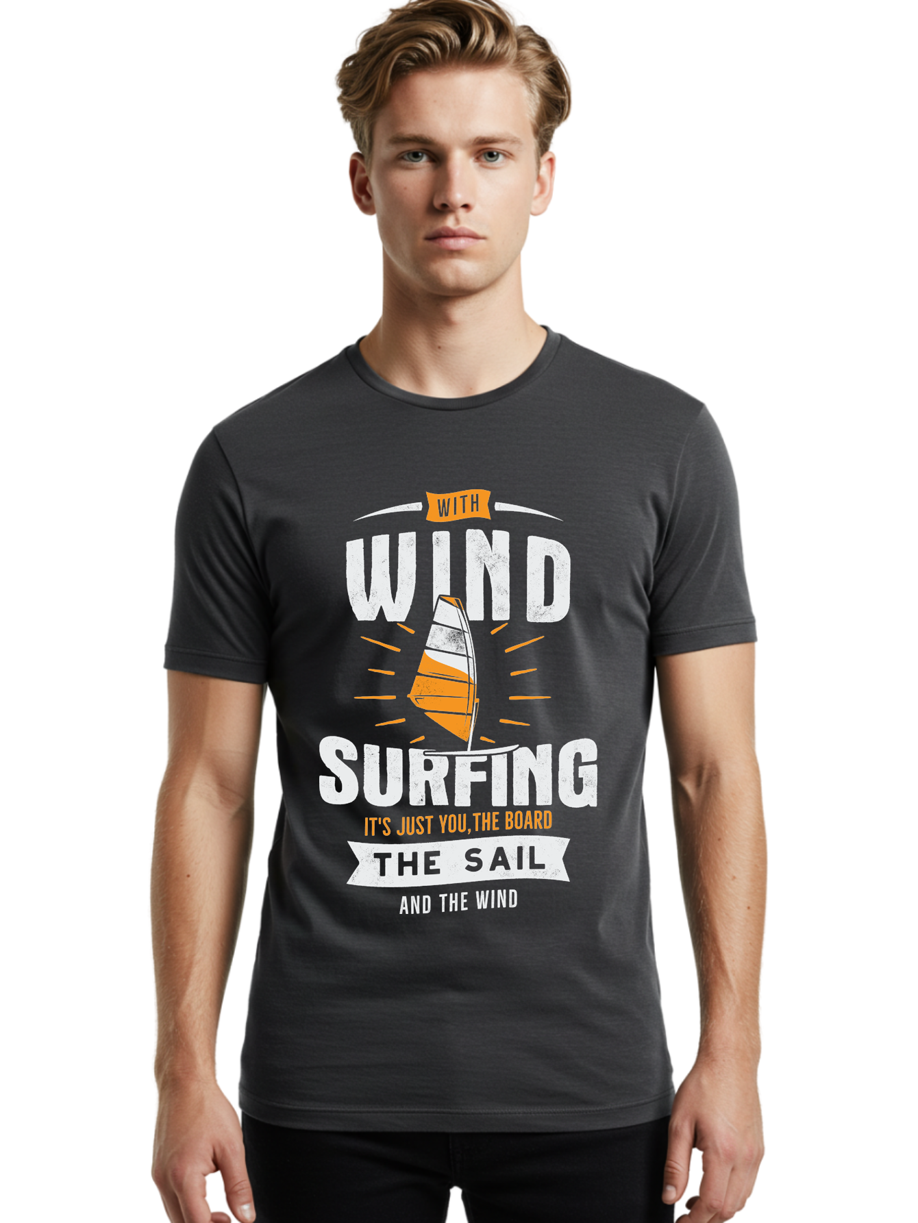 Wind-Surfing Men'S Graphic Tee, 100% Cotton, Comfortable Casual Summer Wear, Machine Washable, Windsurfing, Water Sports, Sailing, Adventure Seekers, Thrill Lovers, Windsurfing Quotes, Sailing Inspiration, Surfing Culture, Extreme Sports, Aab964 14