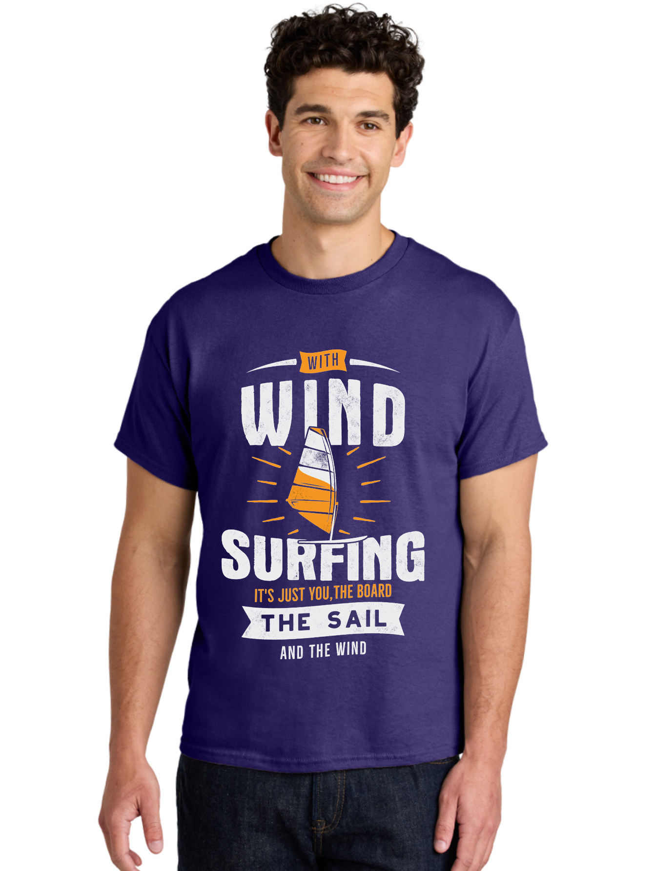 Wind-Surfing Men'S Graphic Tee, 100% Cotton, Comfortable Casual Summer Wear, Machine Washable, Windsurfing, Water Sports, Sailing, Adventure Seekers, Thrill Lovers, Windsurfing Quotes, Sailing Inspiration, Surfing Culture, Extreme Sports, Aab964 12