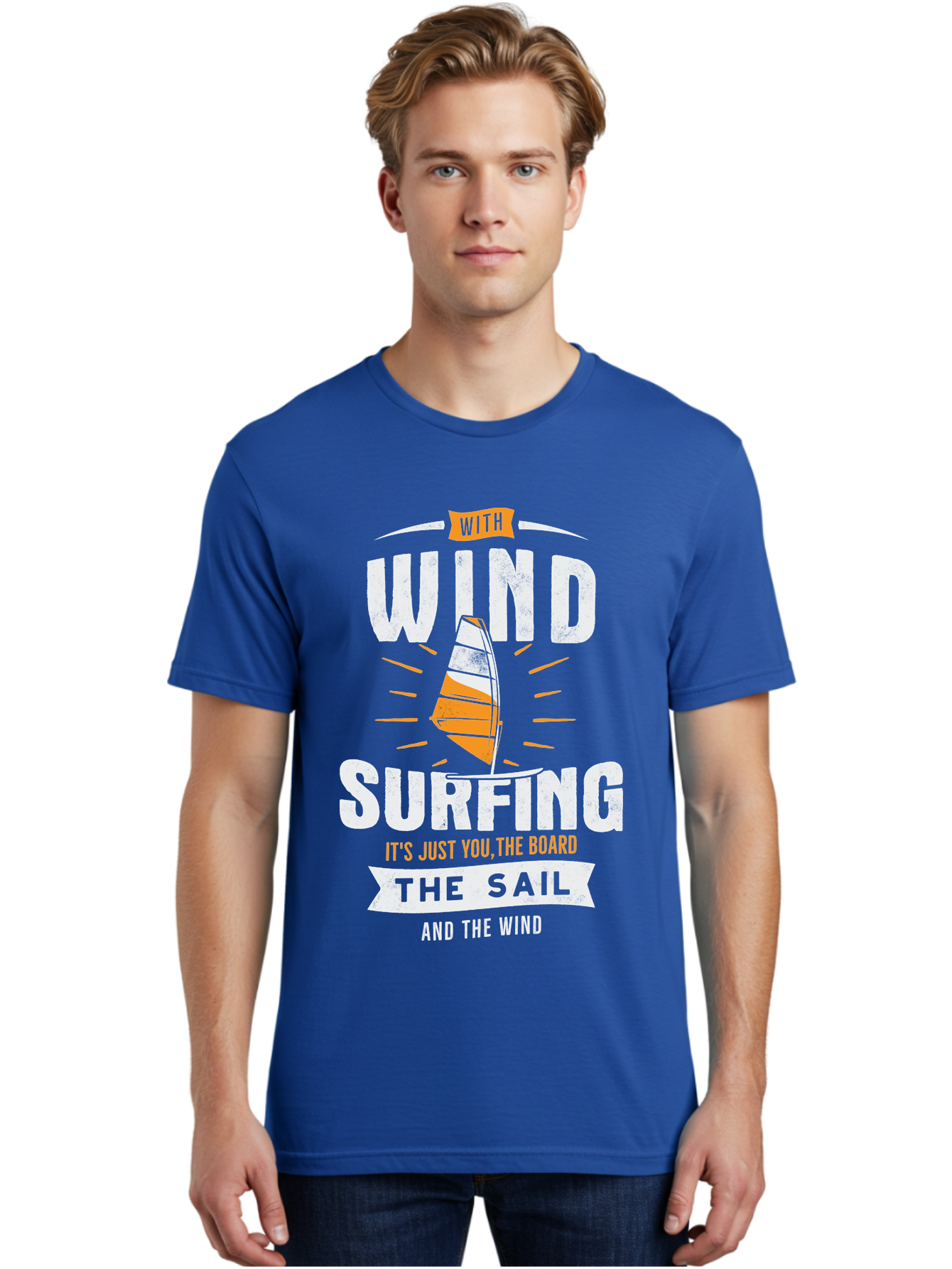 Wind-Surfing Men'S Graphic Tee, 100% Cotton, Comfortable Casual Summer Wear, Machine Washable, Windsurfing, Water Sports, Sailing, Adventure Seekers, Thrill Lovers, Windsurfing Quotes, Sailing Inspiration, Surfing Culture, Extreme Sports, Aab964 22