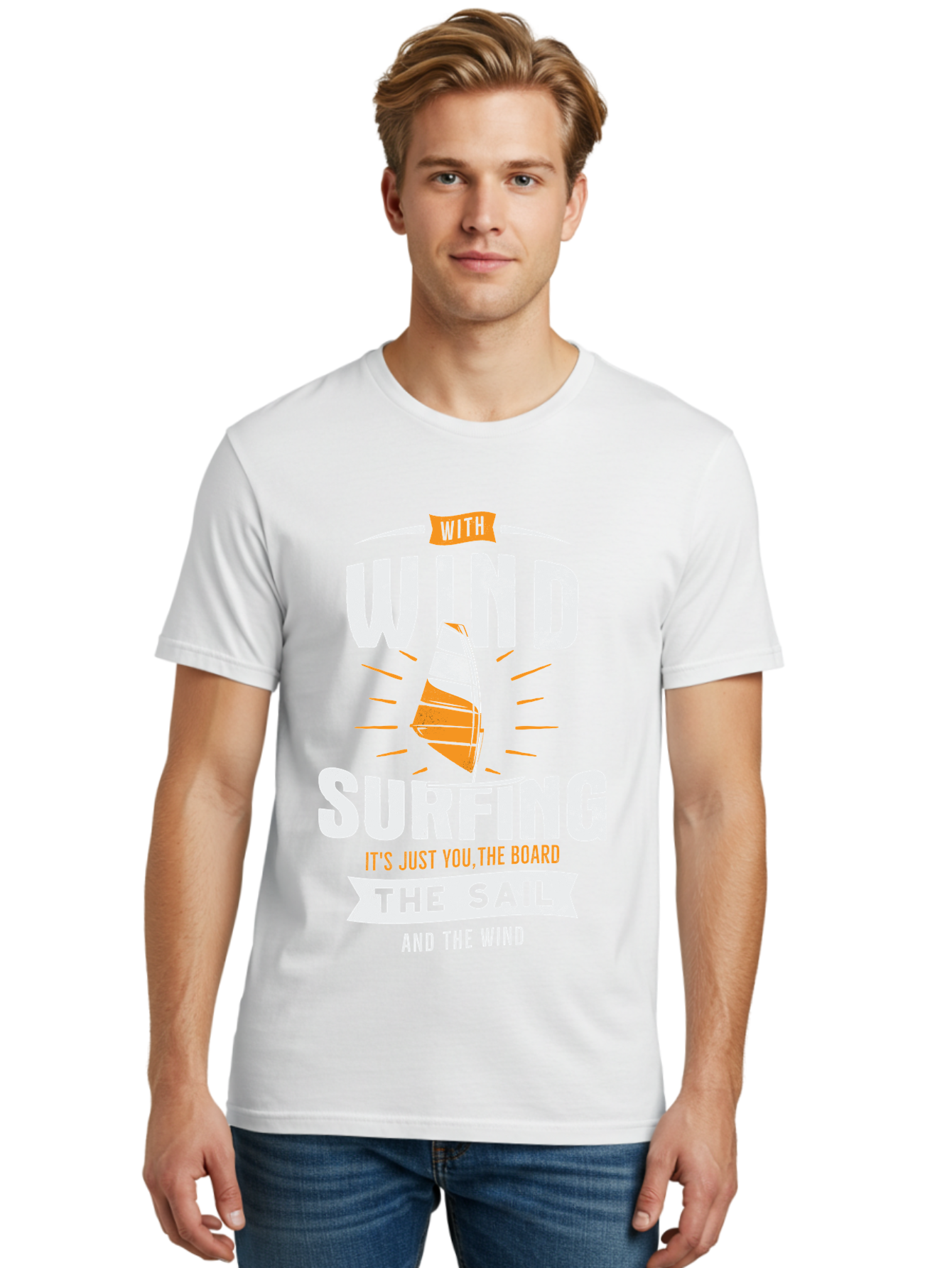 Wind-Surfing Men'S Graphic Tee, 100% Cotton, Comfortable Casual Summer Wear, Machine Washable, Windsurfing, Water Sports, Sailing, Adventure Seekers, Thrill Lovers, Windsurfing Quotes, Sailing Inspiration, Surfing Culture, Extreme Sports, Aab964 20