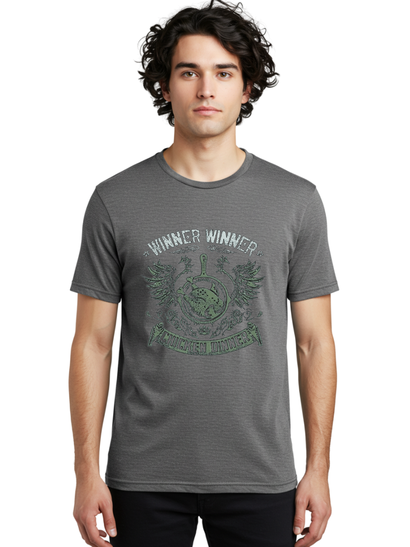 Winner-Winner-Chicken-Dinner Men'S Graphic Tee, 100% Cotton, Comfortable Casual Summer Wear, Machine Washable, Vintage-Style Emblem, Chicken Dinner Logo, Victorious Theme, Culinary Badge, Winner Winner, Chicken Dinner, Bold Typography, Aab965 14