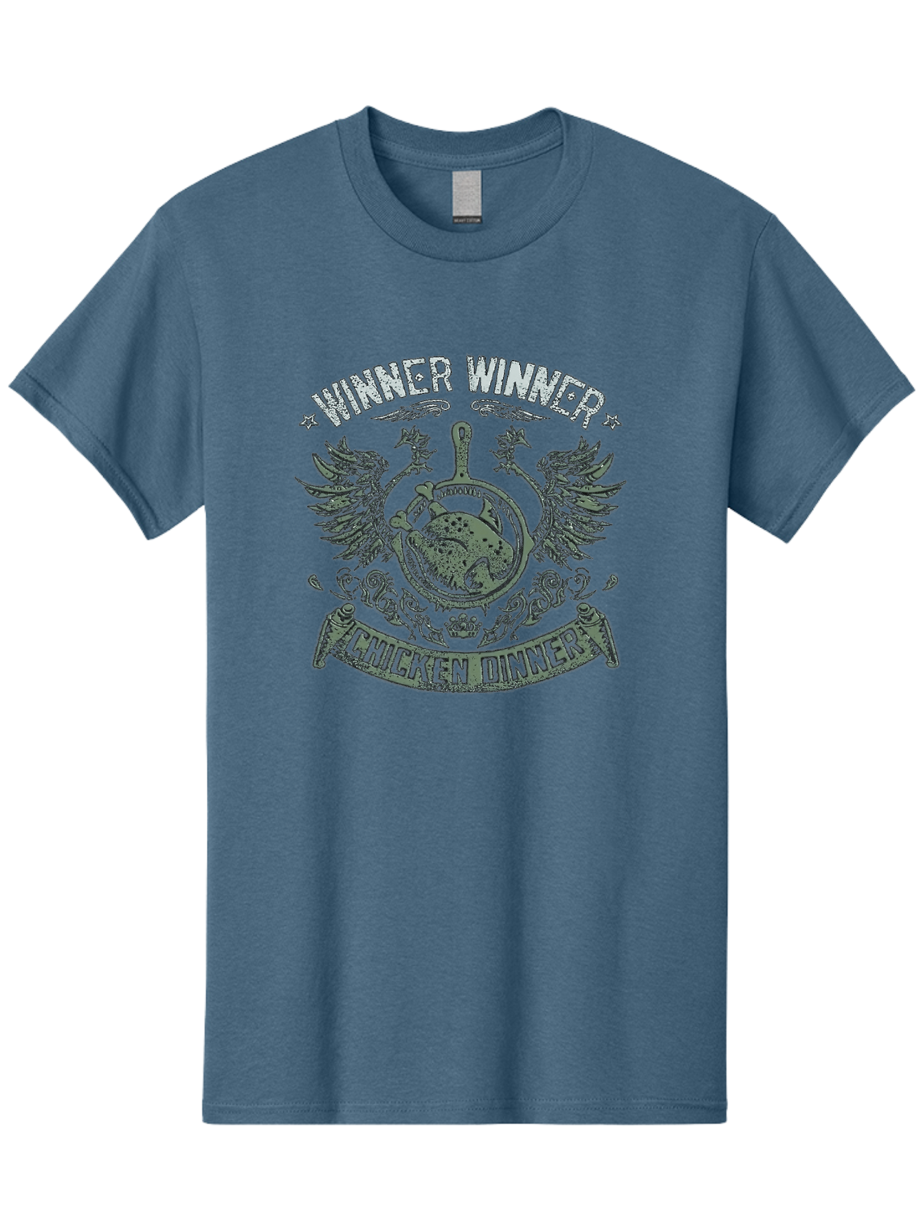 Winner-Winner-Chicken-Dinner Men'S Graphic Tee, 100% Cotton, Comfortable Casual Summer Wear, Machine Washable, Vintage-Style Emblem, Chicken Dinner Logo, Victorious Theme, Culinary Badge, Winner Winner, Chicken Dinner, Bold Typography, Aab965 3