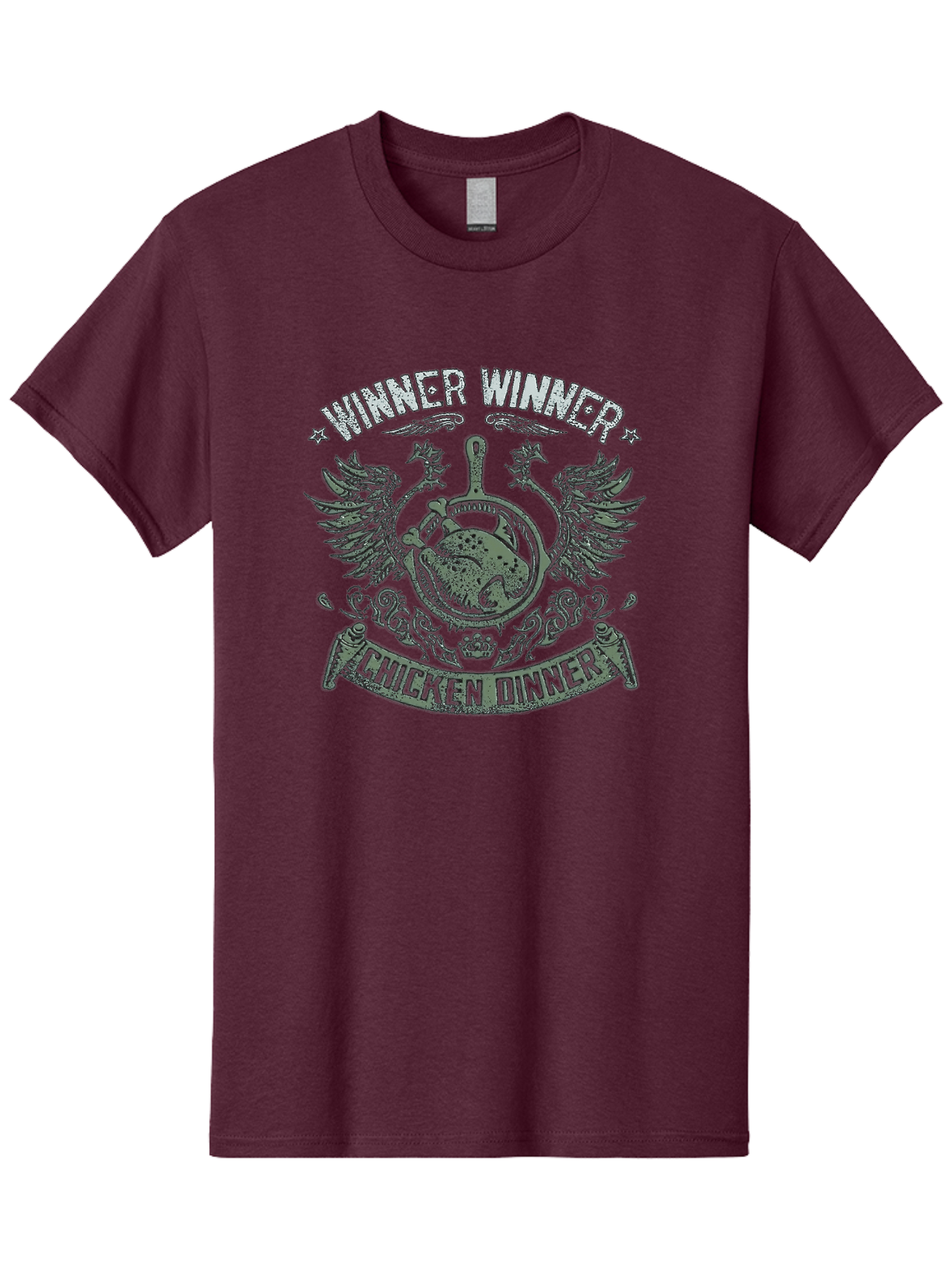 Winner-Winner-Chicken-Dinner Men'S Graphic Tee, 100% Cotton, Comfortable Casual Summer Wear, Machine Washable, Vintage-Style Emblem, Chicken Dinner Logo, Victorious Theme, Culinary Badge, Winner Winner, Chicken Dinner, Bold Typography, Aab965 9