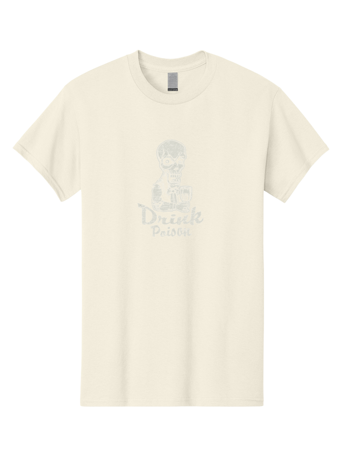 Drink-Poison Men'S Graphic Tee, 100% Cotton, Comfortable Casual Summer Wear, Machine Washable, Skeleton Holding A Glass, Dark Humor, Toxic Drink, Skull Character, Gothic Illustration, Grunge Style, Creepy Design, Poison Warning, Skull Artwork, Aab968 25