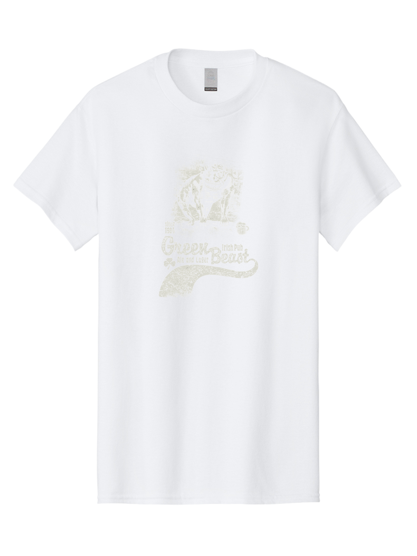 Green-Beast-Irish-Pub Men'S Graphic Tee, 100% Cotton, Comfortable Casual Summer Wear, Machine Washable, Irish Pub, Monster Drawing, Ale And Lager, Beer Mug, Since 1984, Four-Leaf Clover, Bar Signage, Pub Decor, Irish Heritage Aab969 9