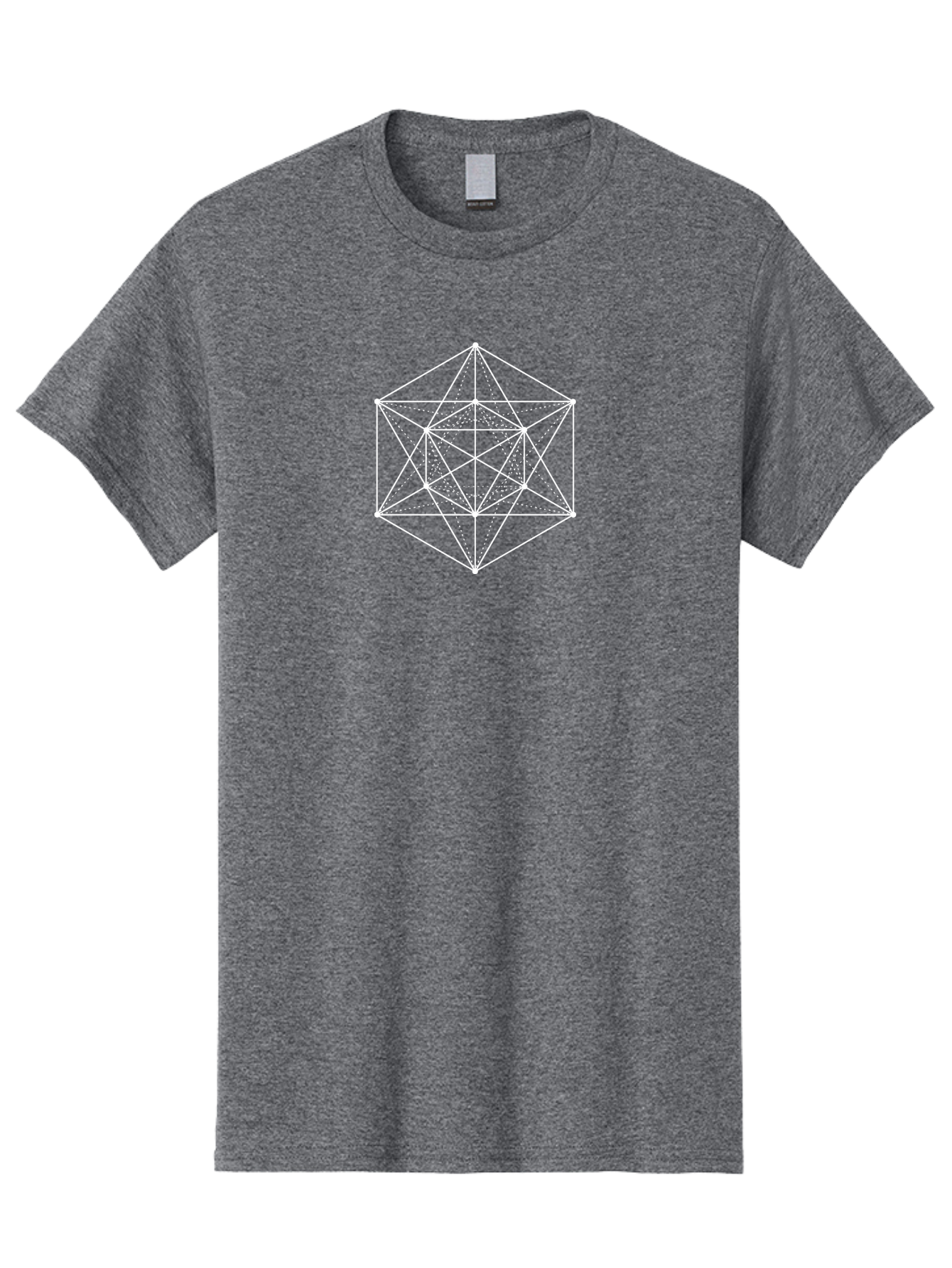 Geometric-Shape Men'S Graphic Tee, 100% Cotton, Comfortable Casual Summer Wear, Machine Washable, Geometric Shape, Complex Pattern, Interconnected Lines, Symmetrical Design, White Lines, Sacred Geometry, Intricate Details Aab985 15
