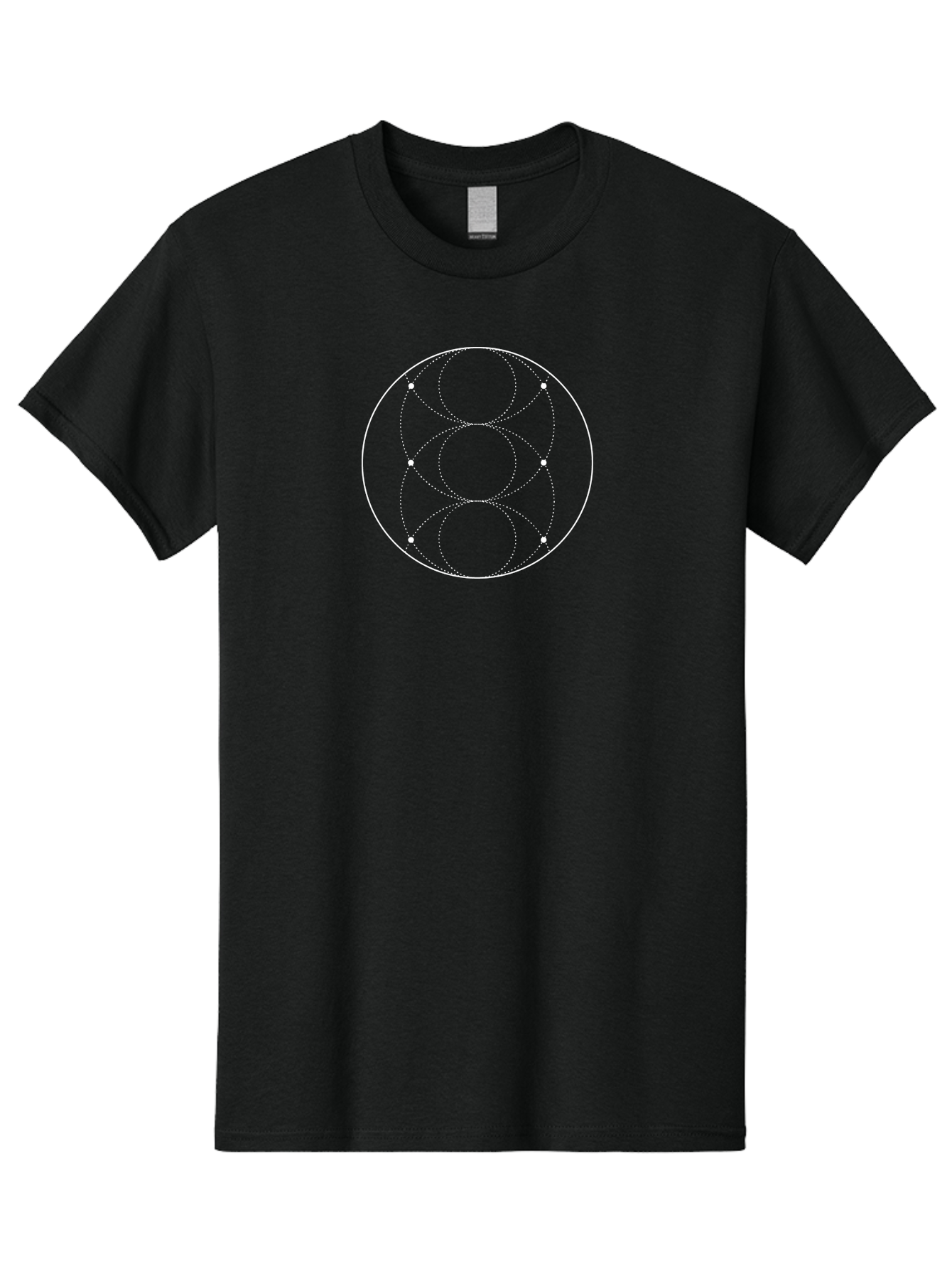 Orbital-Pattern Men'S Graphic Tee, 100% Cotton, Comfortable Casual Summer Wear, Machine Washable, Circle Diagram, White Circles, Dotted Lines, Geometric Shape, Abstract Design, Minimalist Art, Simple Graphics, White Dots, Symmetrical Pattern Aab989 1