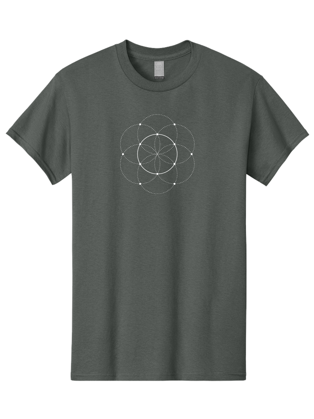 Sacred-Geometry-Flower Men'S Graphic Tee, 100% Cotton, Comfortable Casual Summer Wear, Machine Washable, Sacred Geometry, Geometric Pattern, White Circles, Dotted Lines, Flower Of Life, Spiritual Symbol, Mystic Design, Geometric Shape Aab991 21