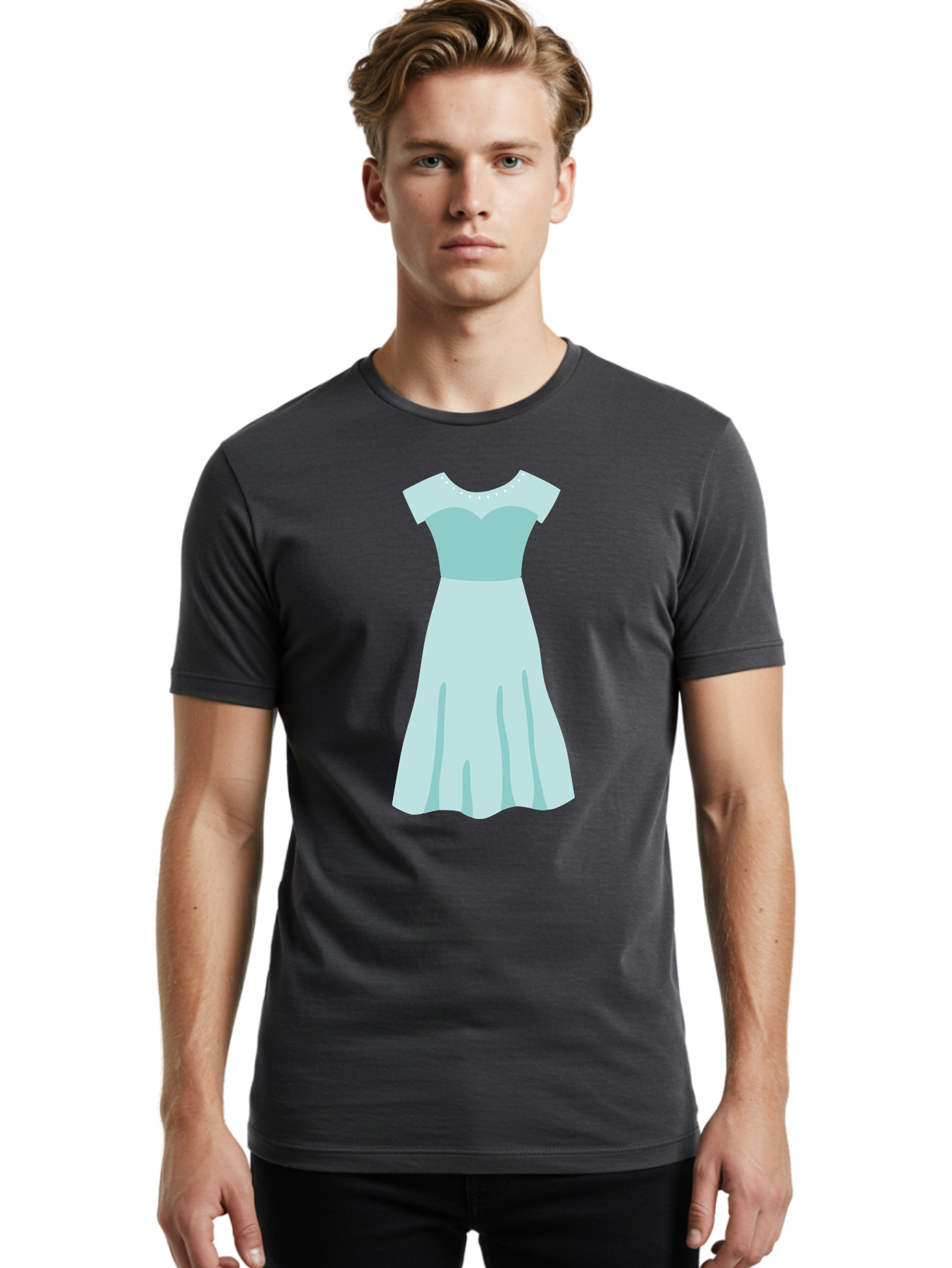 Baby-Blue-Sweetheart-Dress Men'S Graphic Tee, 100% Cotton, Comfortable Casual Summer Wear, Machine Washable, Simple Dress, Sweetheart Neckline, Short Sleeves, Knee-Length Dress, Minimalist Fashion, Simple Elegance, Feminine Style, Aab999 18