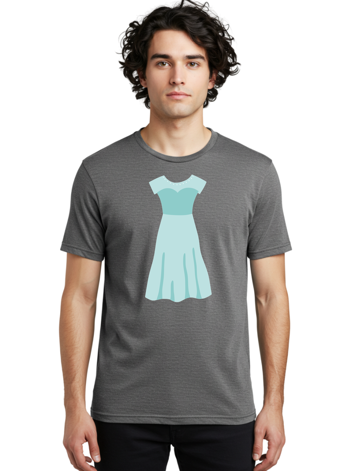 Baby-Blue-Sweetheart-Dress Men'S Graphic Tee, 100% Cotton, Comfortable Casual Summer Wear, Machine Washable, Simple Dress, Sweetheart Neckline, Short Sleeves, Knee-Length Dress, Minimalist Fashion, Simple Elegance, Feminine Style, Aab999 16