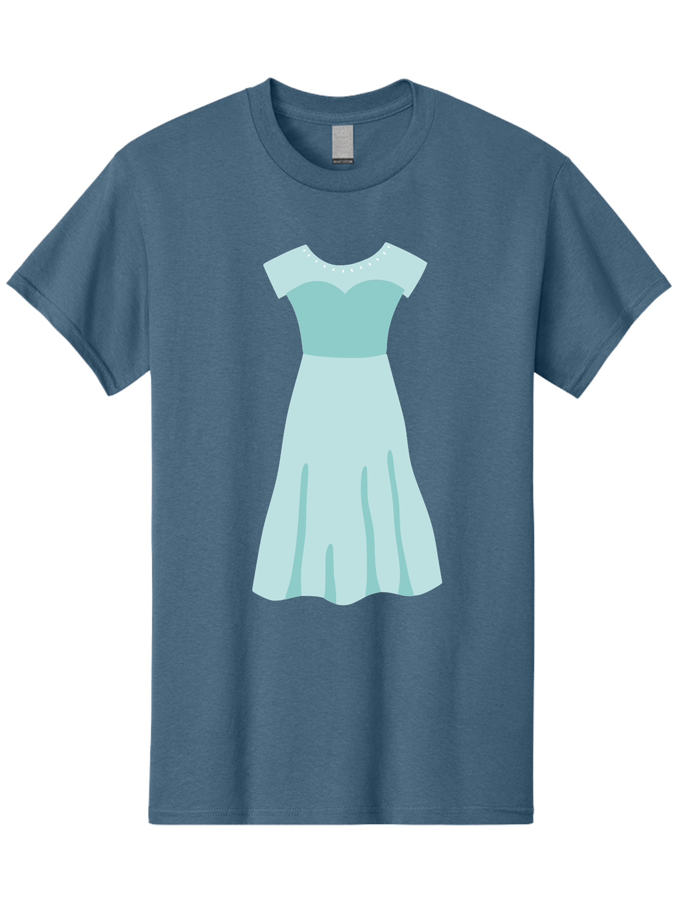 Baby-Blue-Sweetheart-Dress Men'S Graphic Tee, 100% Cotton, Comfortable Casual Summer Wear, Machine Washable, Simple Dress, Sweetheart Neckline, Short Sleeves, Knee-Length Dress, Minimalist Fashion, Simple Elegance, Feminine Style, Aab999 3