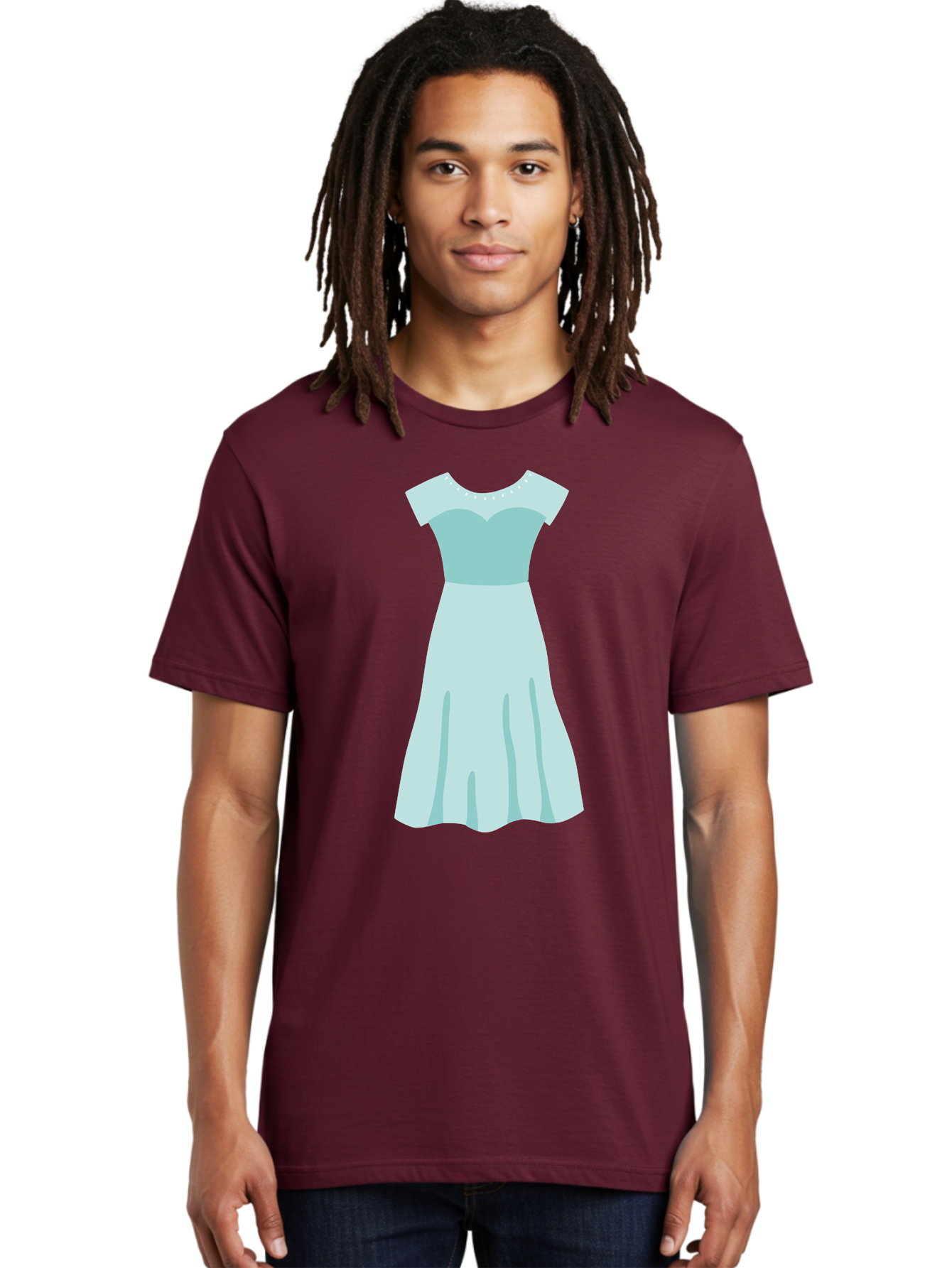 Baby-Blue-Sweetheart-Dress Men'S Graphic Tee, 100% Cotton, Comfortable Casual Summer Wear, Machine Washable, Simple Dress, Sweetheart Neckline, Short Sleeves, Knee-Length Dress, Minimalist Fashion, Simple Elegance, Feminine Style, Aab999 12