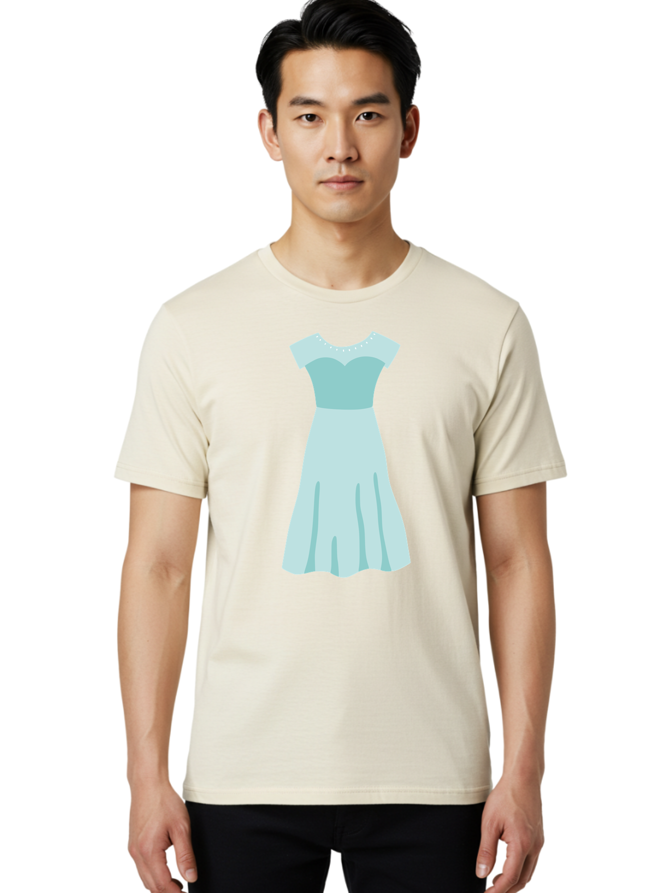 Baby-Blue-Sweetheart-Dress Men'S Graphic Tee, 100% Cotton, Comfortable Casual Summer Wear, Machine Washable, Simple Dress, Sweetheart Neckline, Short Sleeves, Knee-Length Dress, Minimalist Fashion, Simple Elegance, Feminine Style, Aab999 10