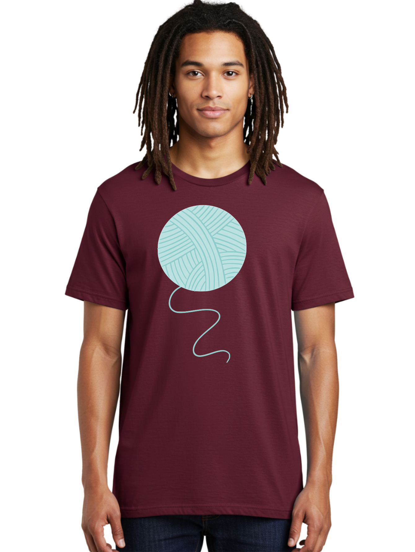 Ball-Of-Yarn Men'S Graphic Tee, 100% Cotton, Comfortable Casual Summer Wear, Machine Washable, Ball Of Yarn, Knitting Supplies, Crafting Essentials, Yarn Thread, Creative Hobbies, Handmade Crafts, Knitting Yarn Aac000 16