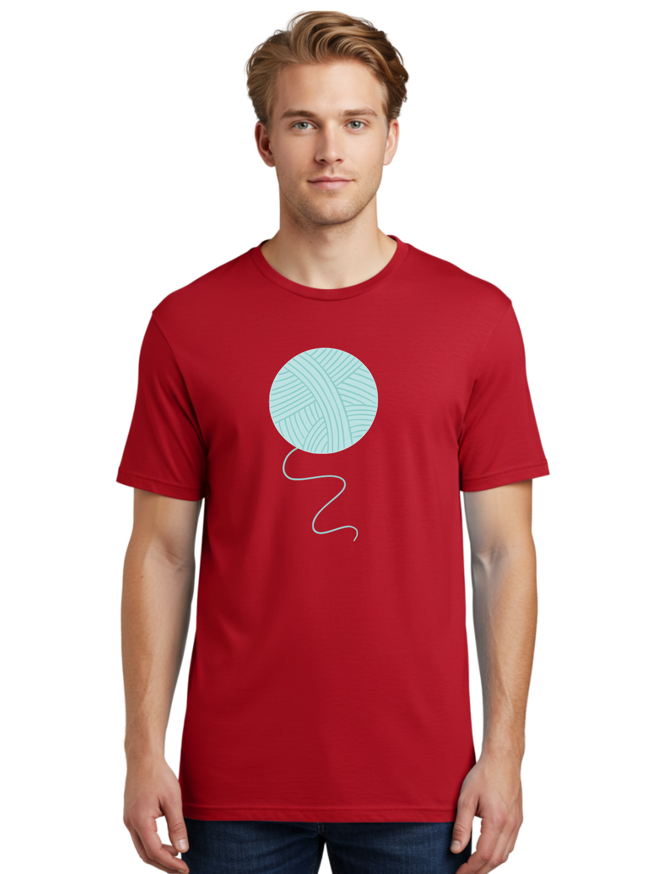 Ball-Of-Yarn Men'S Graphic Tee, 100% Cotton, Comfortable Casual Summer Wear, Machine Washable, Ball Of Yarn, Knitting Supplies, Crafting Essentials, Yarn Thread, Creative Hobbies, Handmade Crafts, Knitting Yarn Aac000 8