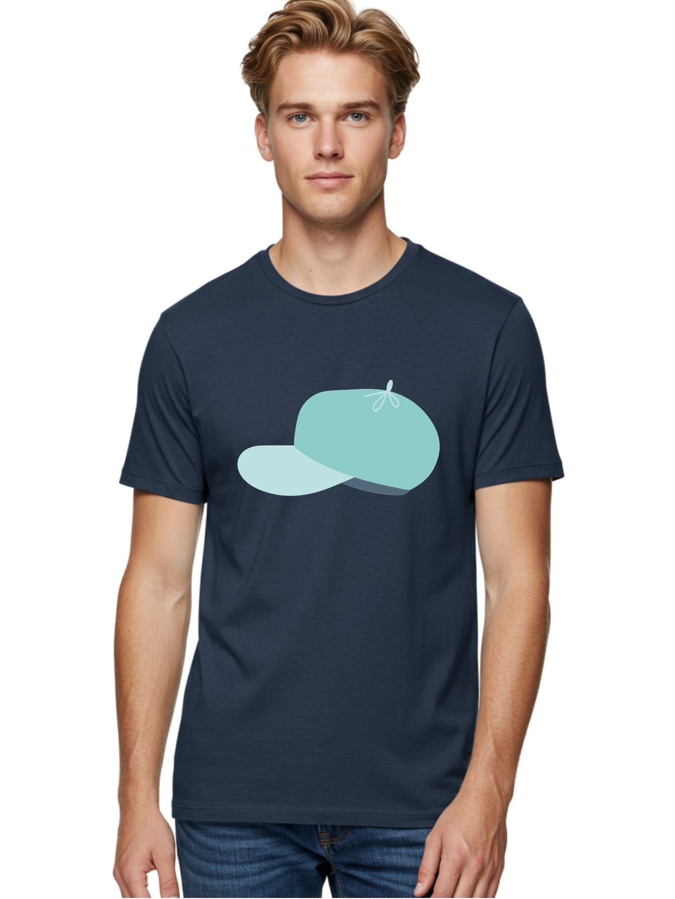 Baseball-Cap Men'S Graphic Tee, 100% Cotton, Comfortable Casual Summer Wear, Machine Washable, Baseball Cap, Sports Headwear, Casual Fashion, Adjustable Cap, Minimalist Design, Simple Style, Cap With Brim Aac001 16