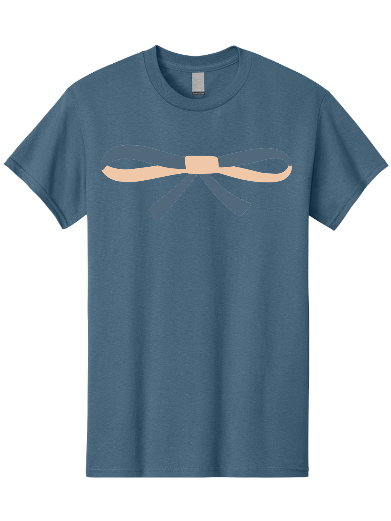 Blue-And-Beige-Bow Men'S Graphic Tee, 100% Cotton, Comfortable Casual Summer Wear, Machine Washable, Gift Wrapping, Decorative Ribbon, Bow Tie, Gift Decoration, Elegant Design, Stylish Presentation, Grey And Beige Ribbon Aac002 21