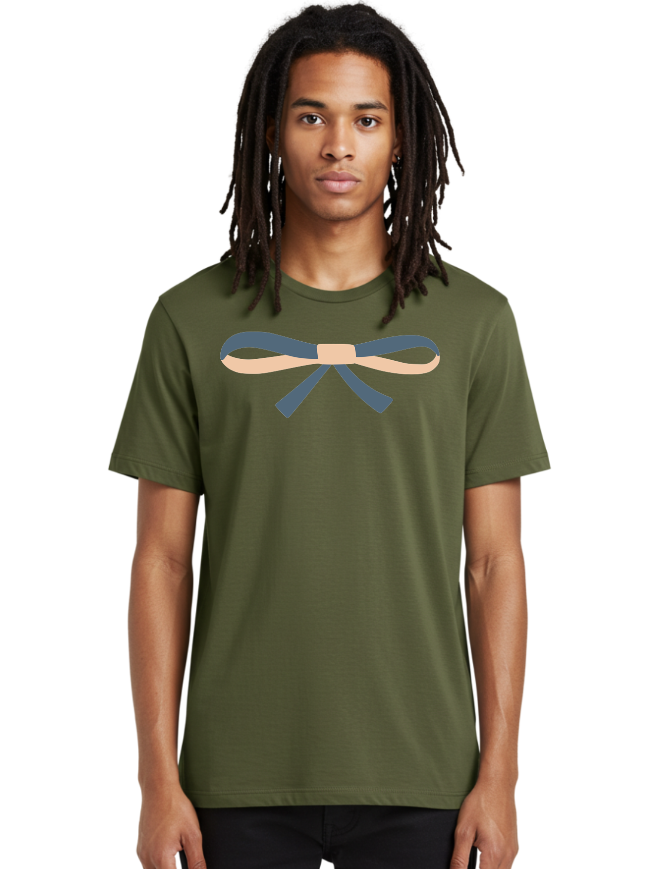 Blue-And-Beige-Bow Men'S Graphic Tee, 100% Cotton, Comfortable Casual Summer Wear, Machine Washable, Gift Wrapping, Decorative Ribbon, Bow Tie, Gift Decoration, Elegant Design, Stylish Presentation, Grey And Beige Ribbon Aac002 2