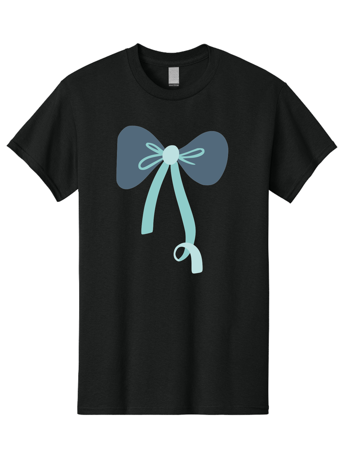 Bow-Ribbon Men'S Graphic Tee, 100% Cotton, Comfortable Casual Summer Wear, Machine Washable, Grey Bow, Blue Ribbon, Decorative Bow, Elegant Design, Stylish Accessory, Fashion Embellishment, Gift Wrapping, Party Decoration Aac004 19