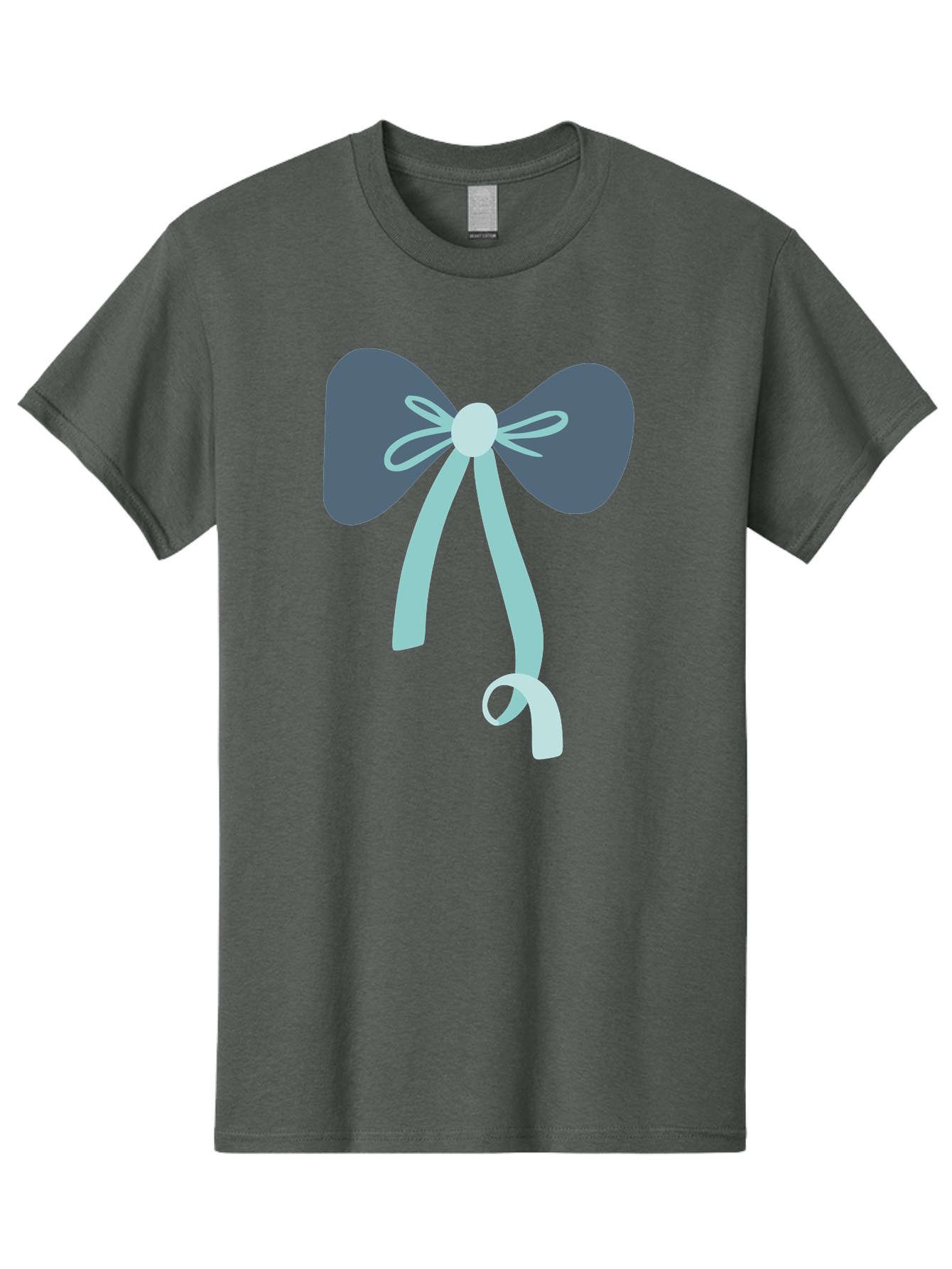 Bow-Ribbon Men'S Graphic Tee, 100% Cotton, Comfortable Casual Summer Wear, Machine Washable, Grey Bow, Blue Ribbon, Decorative Bow, Elegant Design, Stylish Accessory, Fashion Embellishment, Gift Wrapping, Party Decoration Aac004 13
