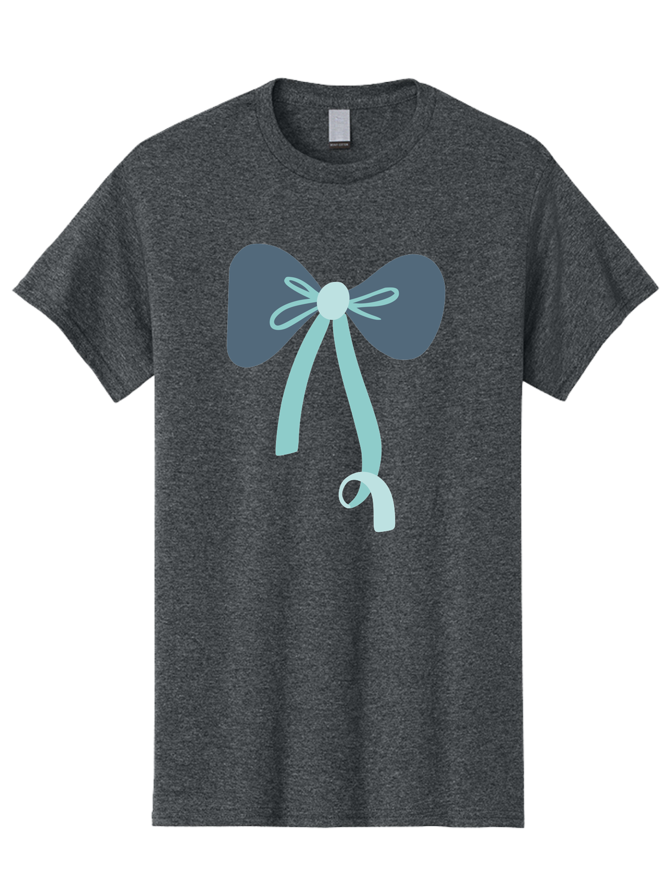 Bow-Ribbon Men'S Graphic Tee, 100% Cotton, Comfortable Casual Summer Wear, Machine Washable, Grey Bow, Blue Ribbon, Decorative Bow, Elegant Design, Stylish Accessory, Fashion Embellishment, Gift Wrapping, Party Decoration Aac004 11